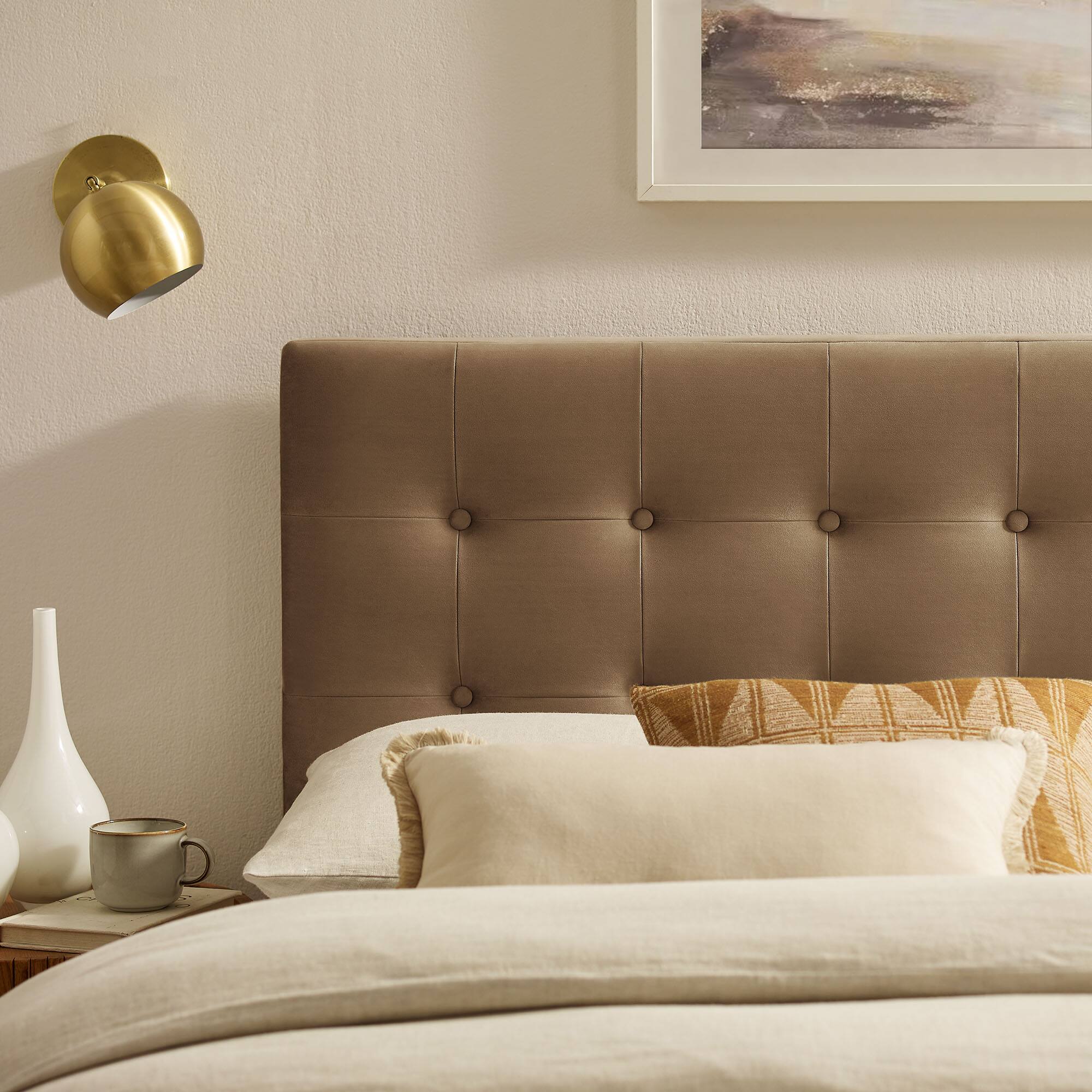 Alt View 1. Modway - Emily Stain-Resistant Performance Velvet King Size Headboard - Taupe.