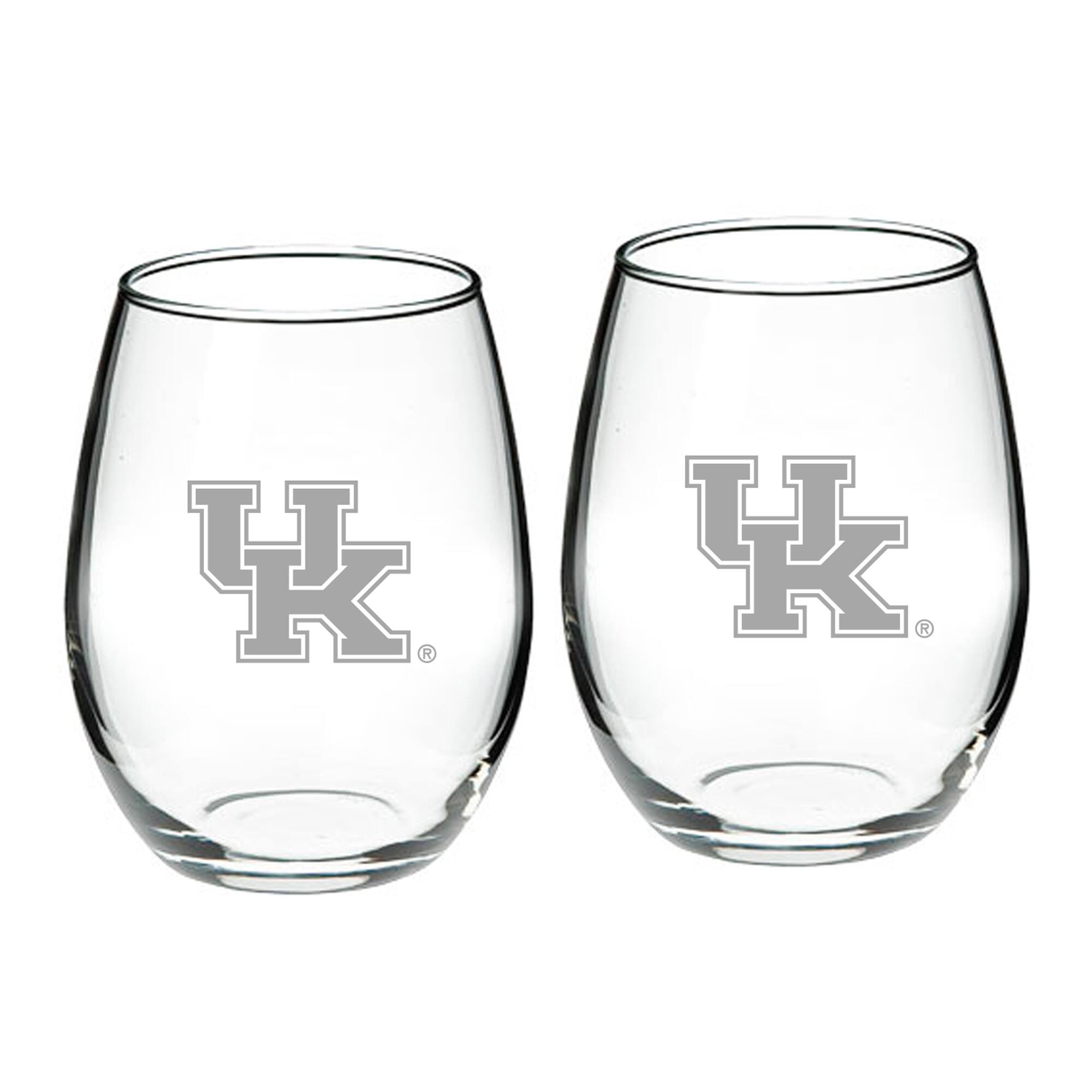 Jardine - Kentucky Wildcats 21oz. 2-Piece Stemless Wine Glass Set - Multicolor