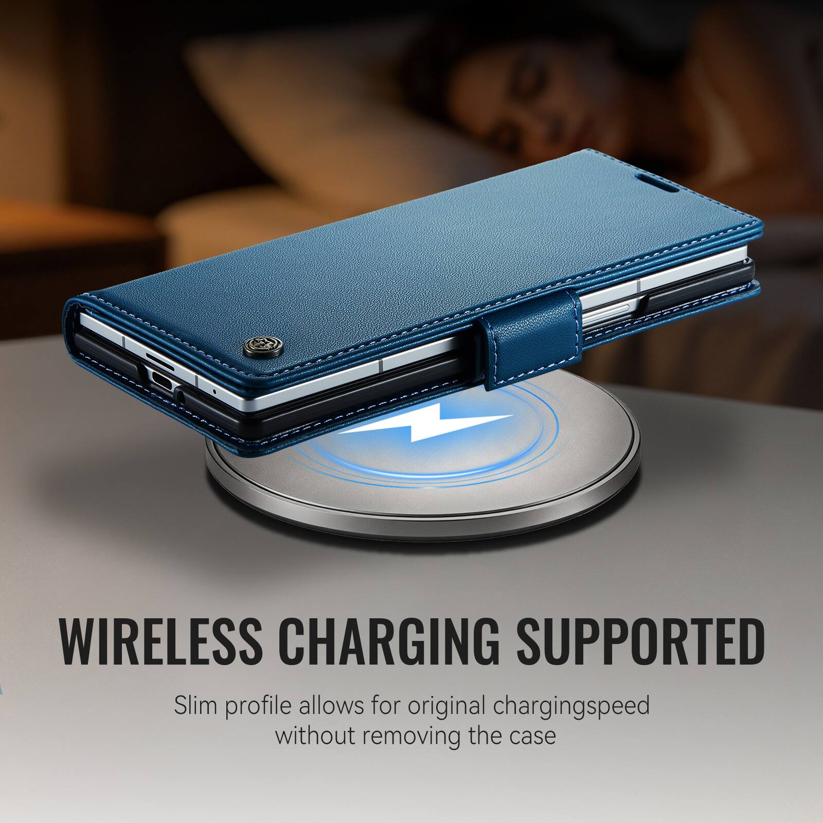 WIRELESS CHARGING SUPPORTED  
Slim profile allows for original charging speed without removing the case