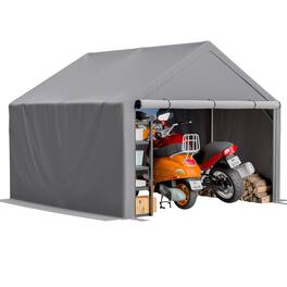 TinyHomie - 10 x 10FT Outdoor Storage Shed All-Weather Garden Shelter with Waterproof UV-Resistant Cover Functional Utility Cabin