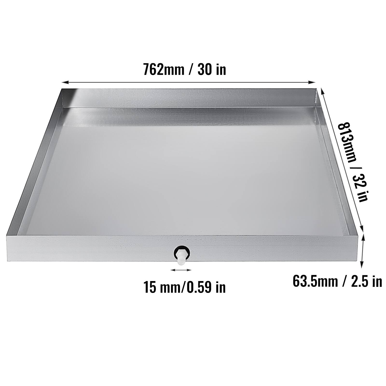 762mm / 30 in  
813mm / 32 in  
15 mm / 0.59 in  
63.5mm / 2.5 in