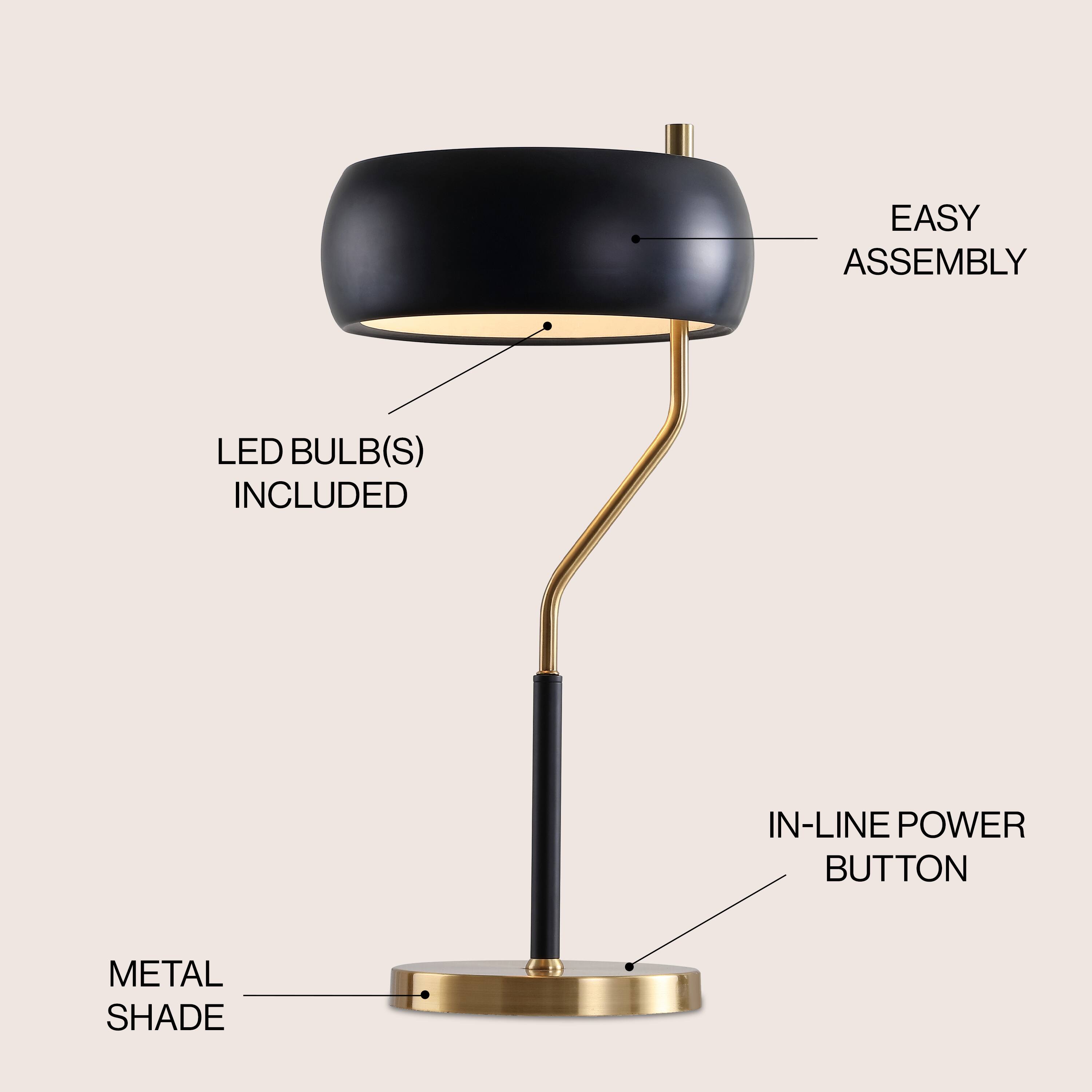 EASY ASSEMBLY  
LED BULB(S) INCLUDED  
IN-LINE POWER BUTTON  
METAL SHADE