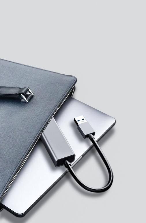 Alt View 2. Cubilan - Cubilan USB-C to Ethernet Adapter - Grey - Grey.