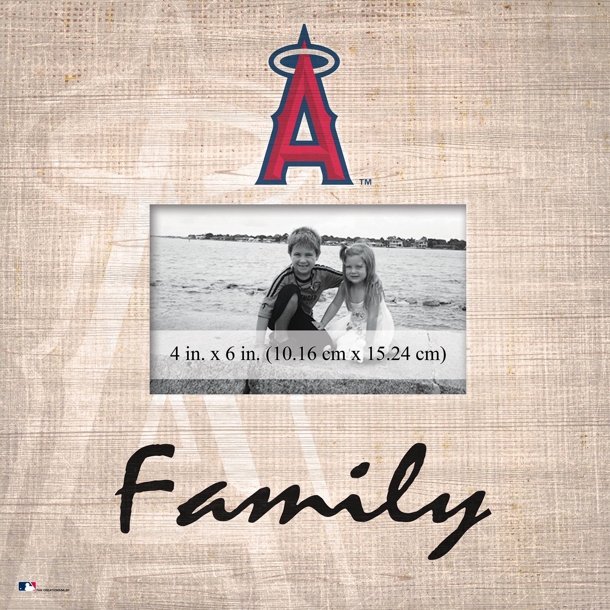 Los Angeles Angels 10'' x 10'' Burlap Pattern Frame