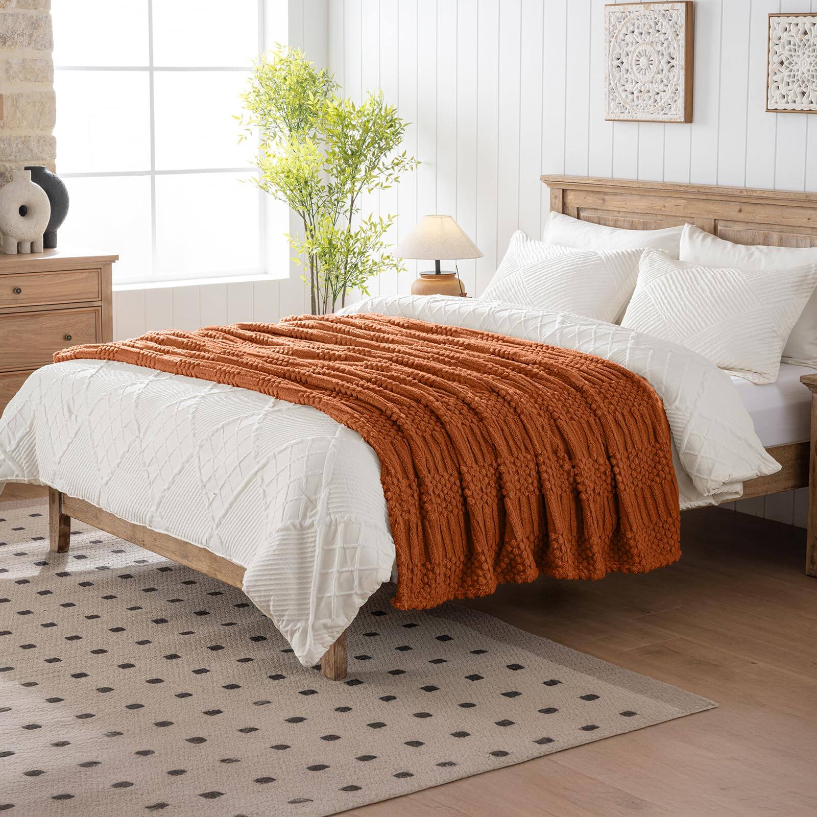 Alt View 5. Alchemy Casas - Inch Rust Throw Blanket Soft Fluffy Fleece Cute Aesthetic For Sofa Couch Chair Bed Living Room Bedroom All - Light Brown Twin(60x80).