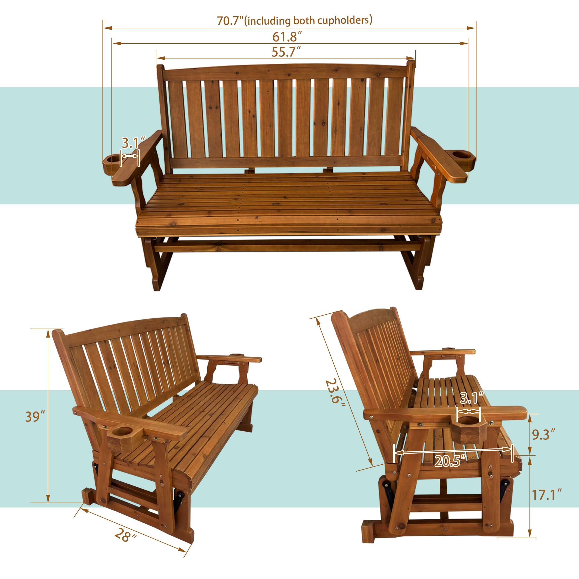 70.7" (including both cupholders)  
61.8"  
55.7"  
3.1"  
39"  
23.6"  
3.1"  
9.3"  
20.5"  
17.1"  
28"