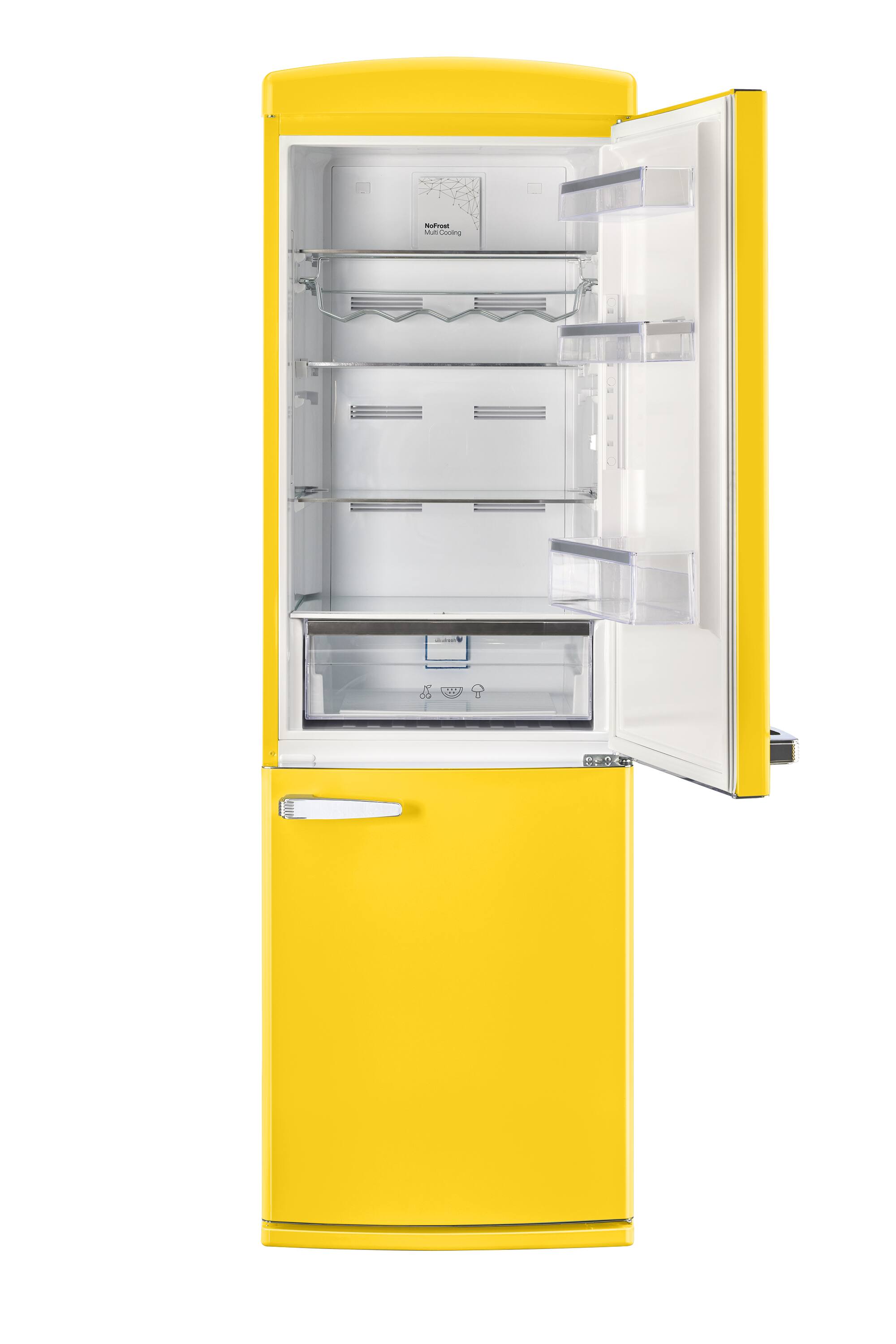Alt View 3. Unique Appliances - Classic Retro 23.8 in 11.7 cu. ft. Frost Free Retro Bottom Freezer Refrigerator ENERGY STAR - Canary Yellow.