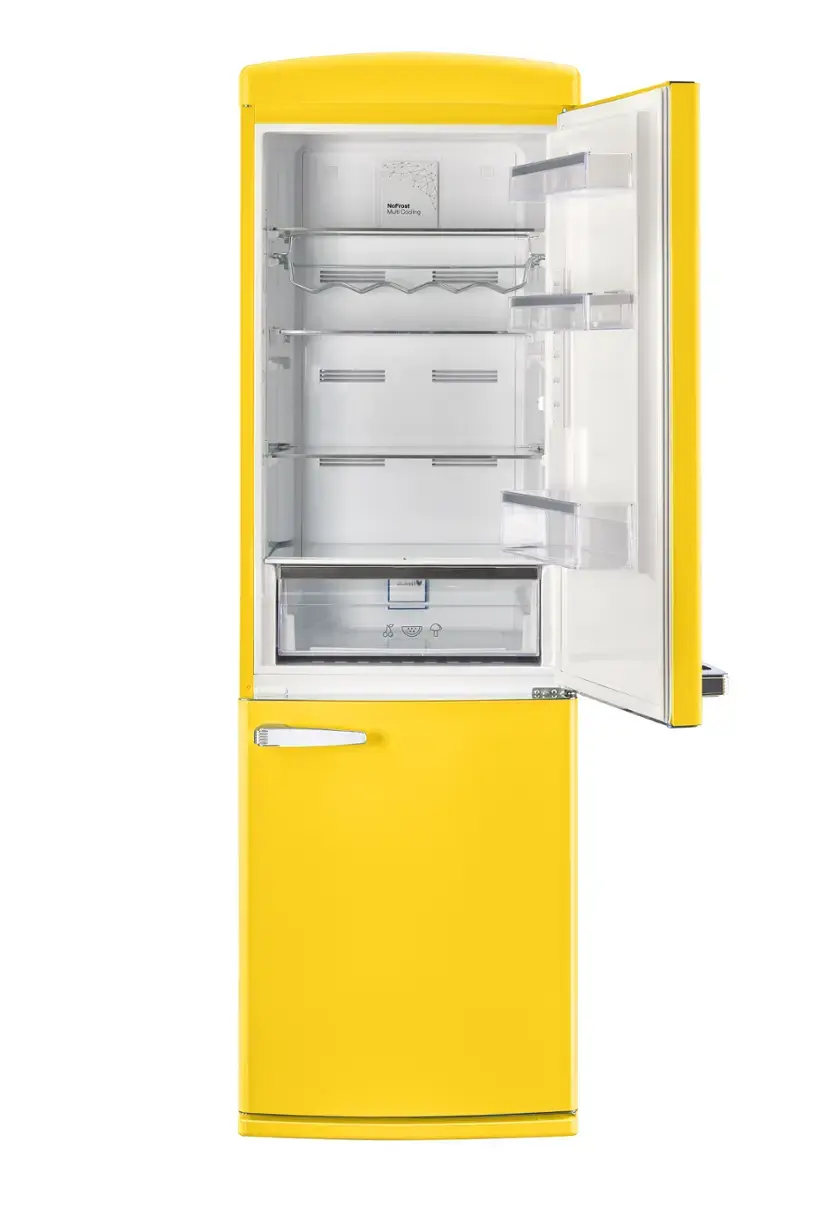 Alt View 3. Unique Appliances - Classic Retro 23.8 in 11.7 cu. ft. Frost Free Retro Bottom Freezer Refrigerator ENERGY STAR - Canary Yellow.