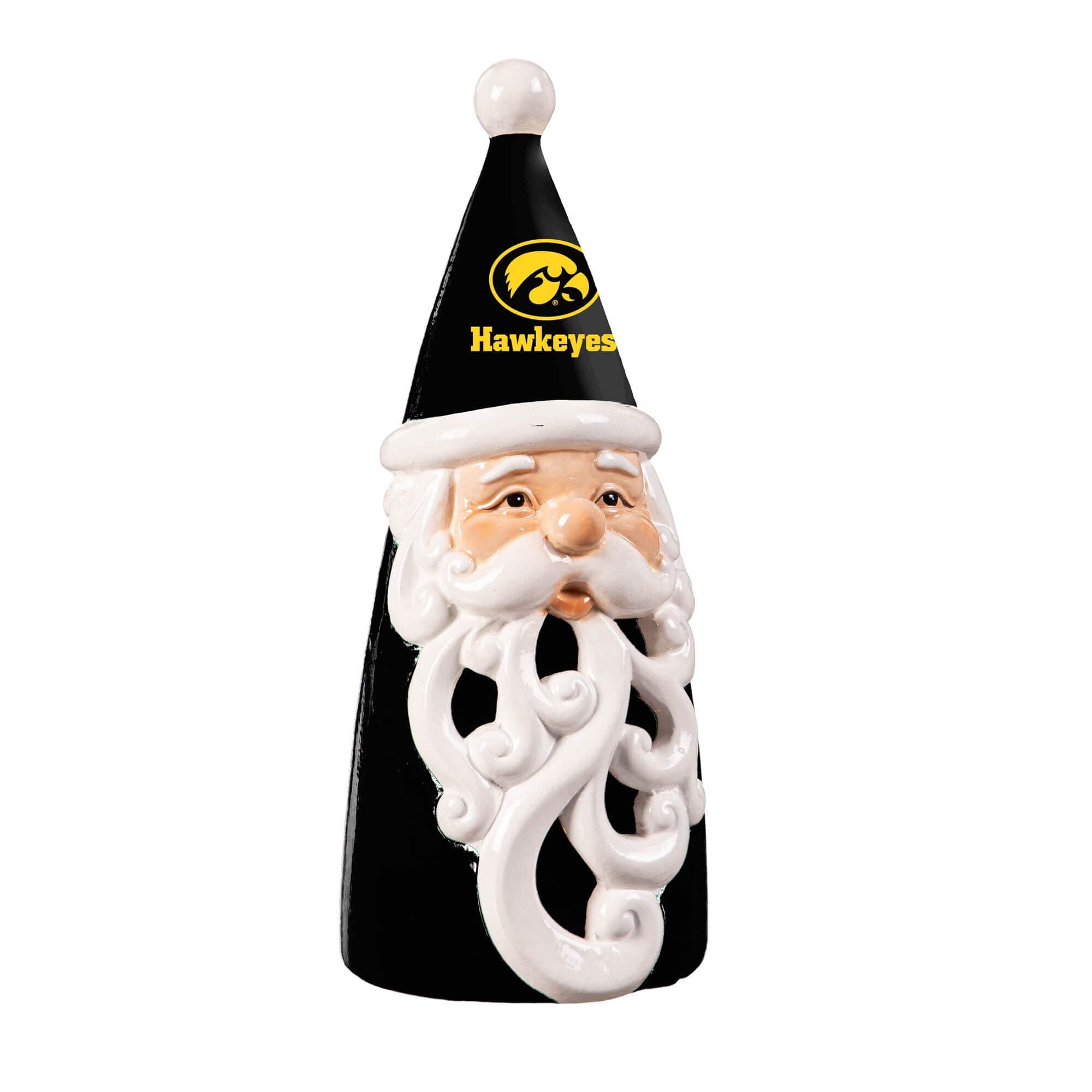 Front. Evergreen Enterprises - Iowa Hawkeyes 8" LED Santa Statue - Black.