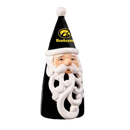 Front. Evergreen Enterprises - Iowa Hawkeyes 8" LED Santa Statue - Black.