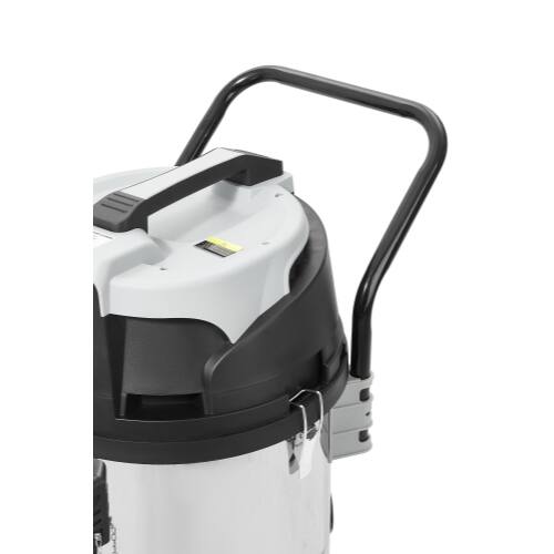 Alt View 6. Dapper Supply - 26.5 Gallon 11 Peak HP 2-in-1 Wet Dry Vacuum Stainless Steel Shop Vac with Drain & Attachments - Silver.