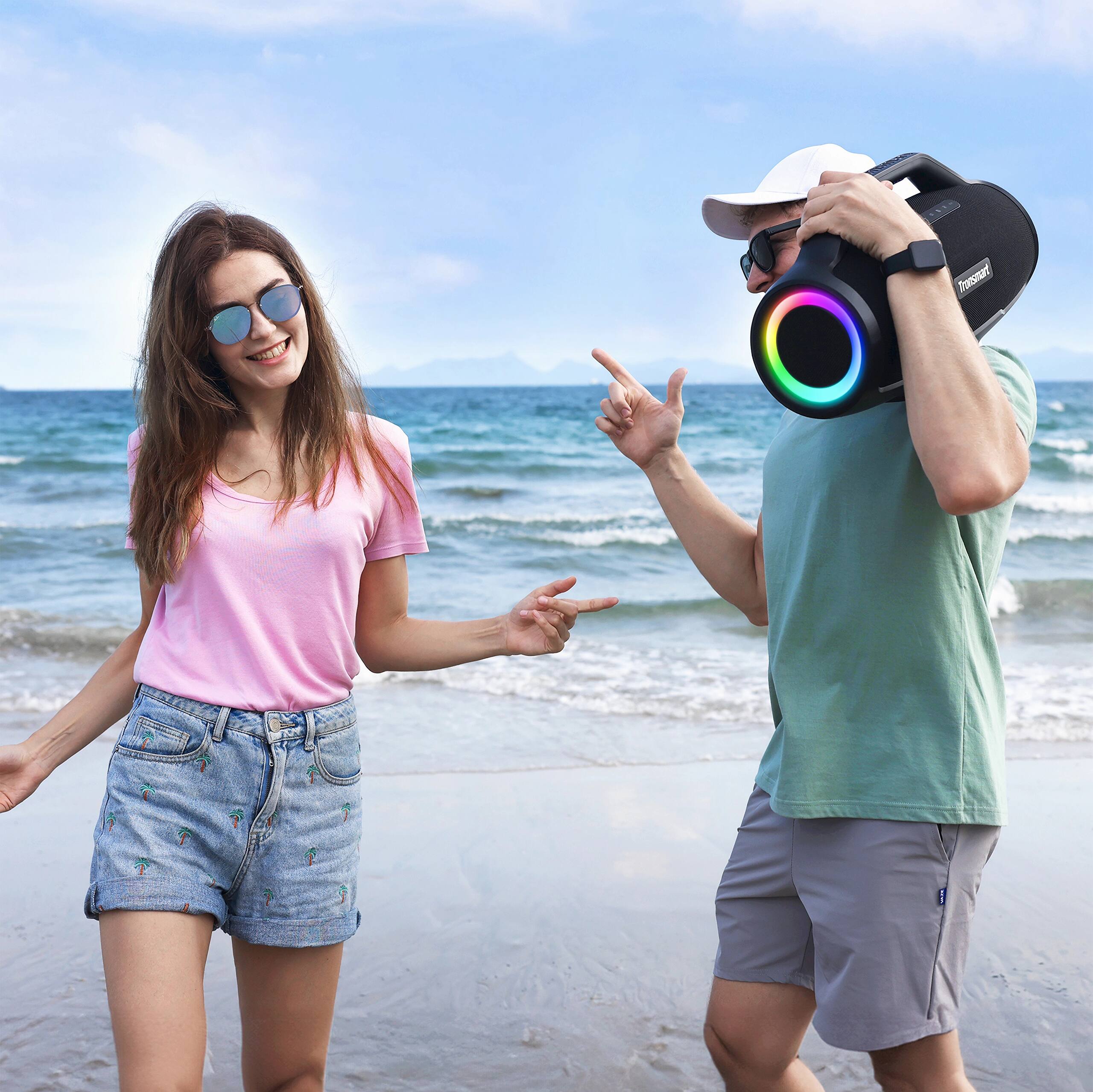 Alt View 13. Tronsmart - Bang Max Portable Bluetooth Speaker, 3-Way 130W Sound, IPX6 Waterproof, 24H Playtime for Outdoor, Party, Camping, Beach - Black.