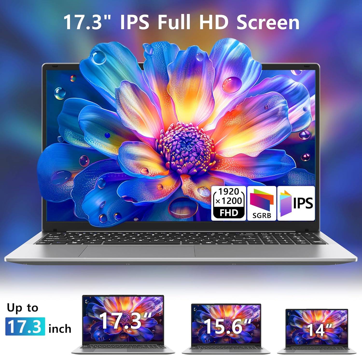 17.3" IPS Full HD Screen 1920 x 1200 FHD SGRB IPS

Up to 17.3 inch

17.3"

15.6"

14"
