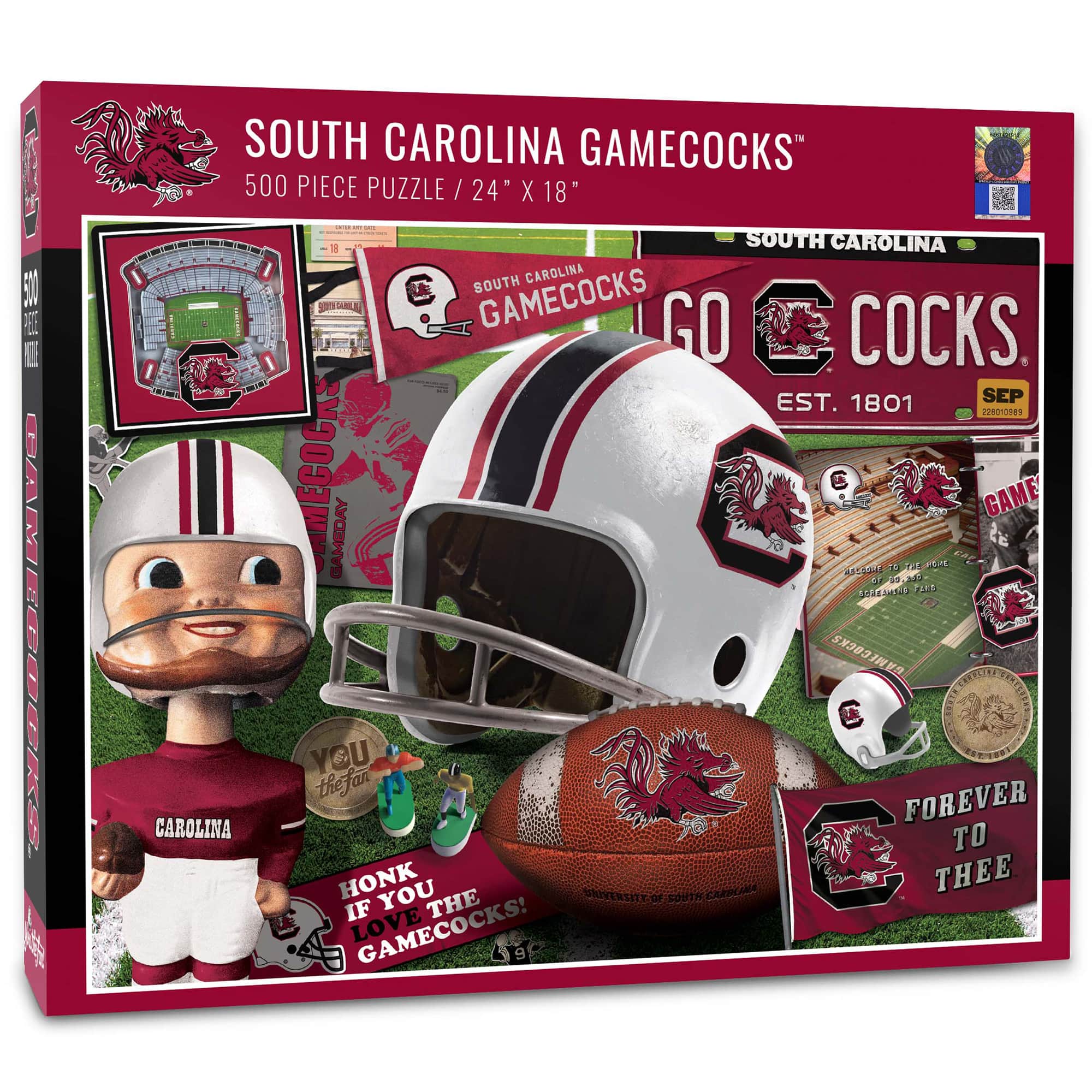 YouTheFan - South Carolina Gamecocks 500-Piece Retro Series Puzzle - Multicolor