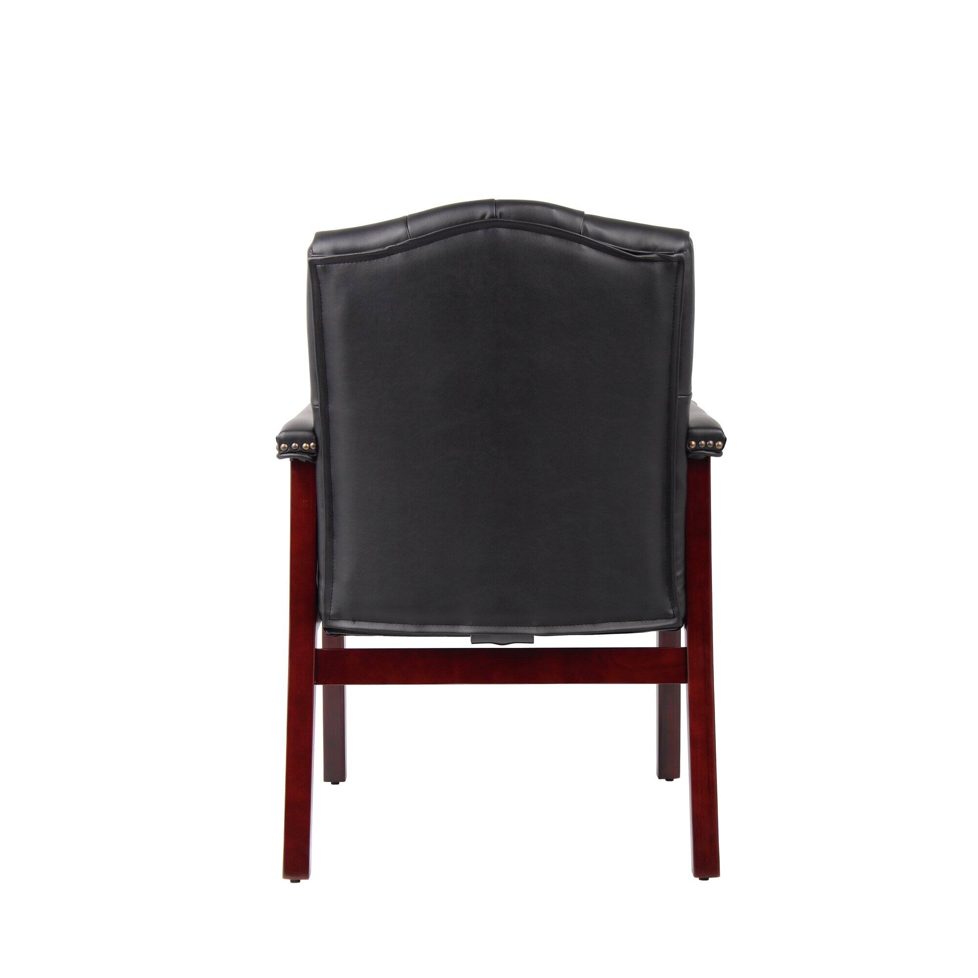 Alt View 4. GOODSILO - Boss Office Products Ivy League Guest Chair - Traditional Reception Chair - Black.