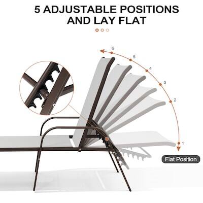 5 Adjustable Positions and Lay Flat

6 5 4 3 2 1

Flat Position