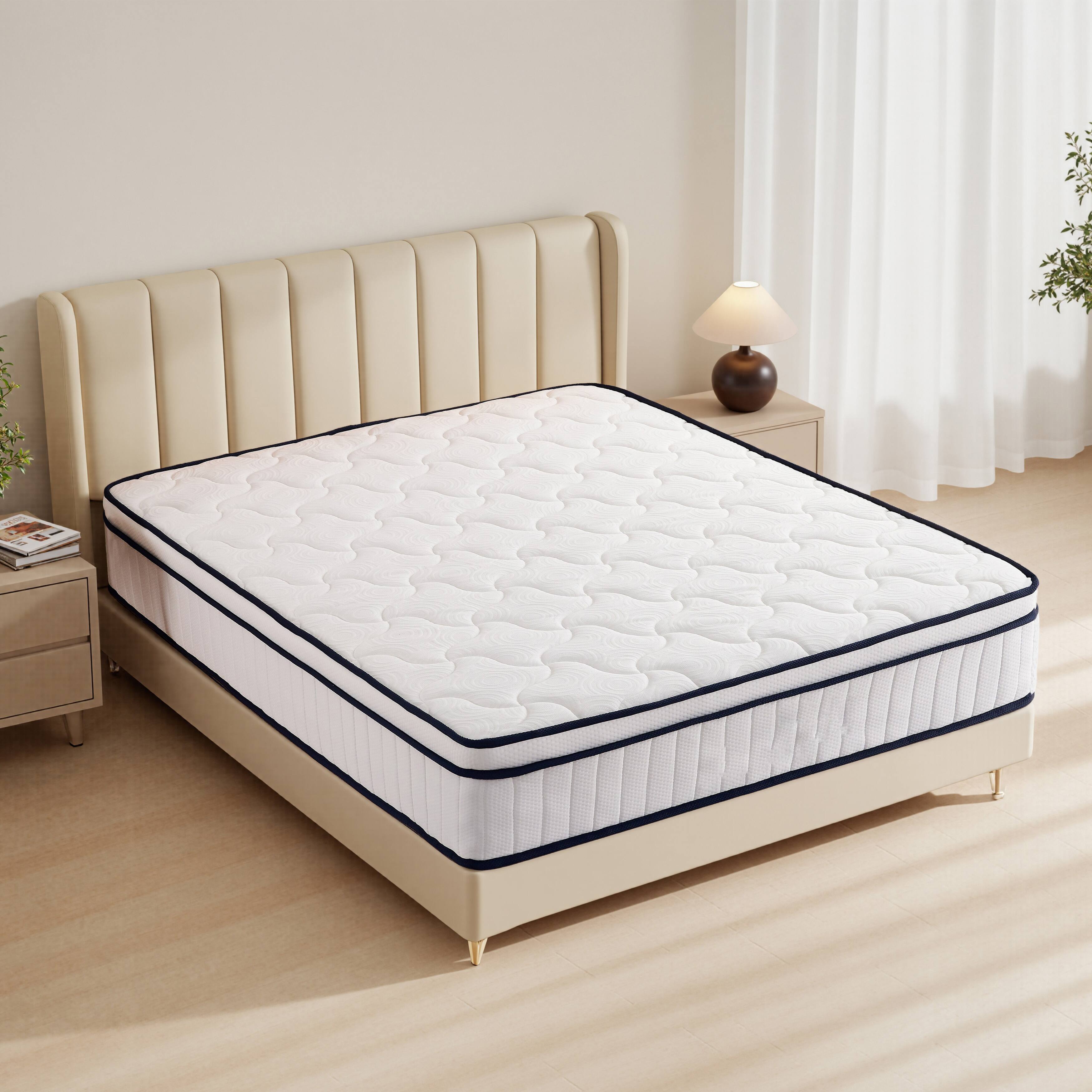 Alt View 7. Ecooso - 10" King Medium-Firm Hybrid Mattress, Memory Foam + Pocket Coils, Pressure Relief, Cooling Cover - White.