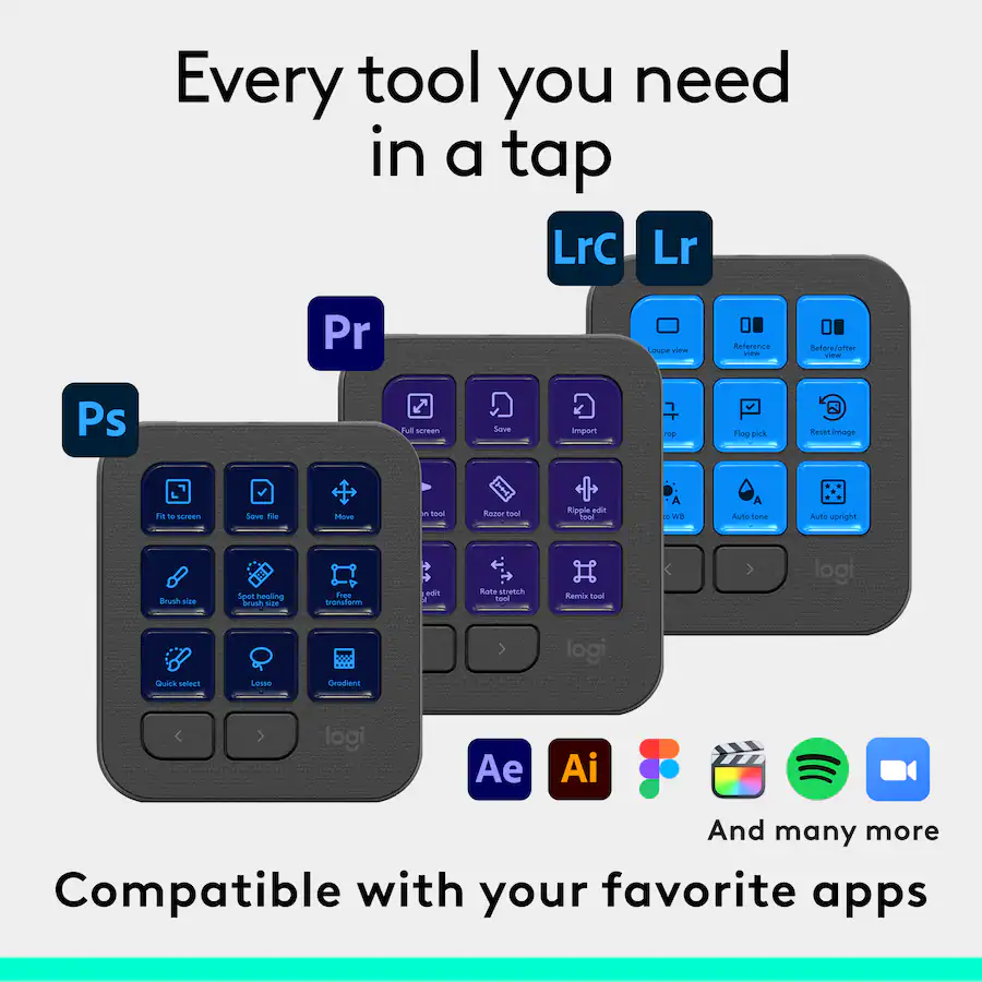 Logitech MX Creative Console Programmable Keypad with 9 Customizable ...
