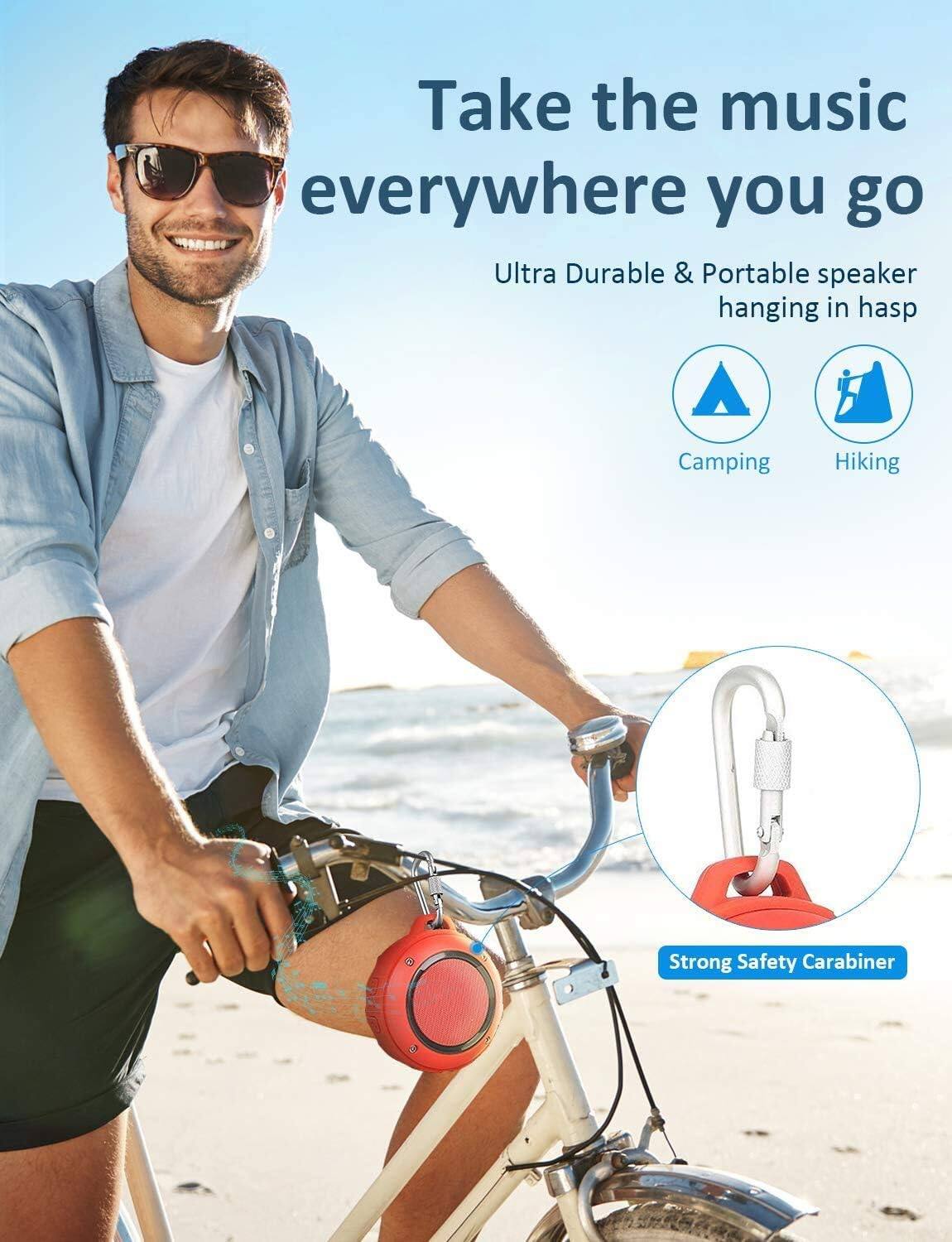 Take the music everywhere you go

Ultra Durable & Portable speaker hanging in hasp

Camping Hiking

Strong Safety Carabiner