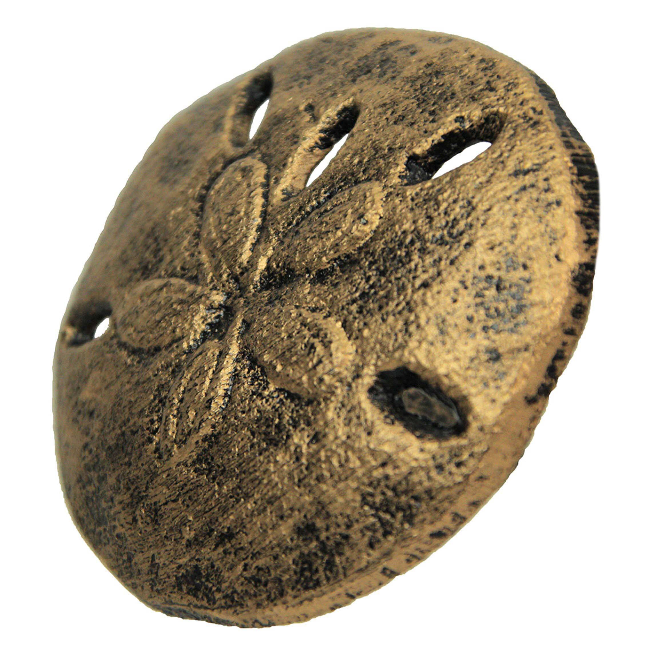 Alt View 1. Zeckos - Gold Sand Dollar Drawer Pulls - 6-Piece Coastal Cabinet Knobs - Gold.