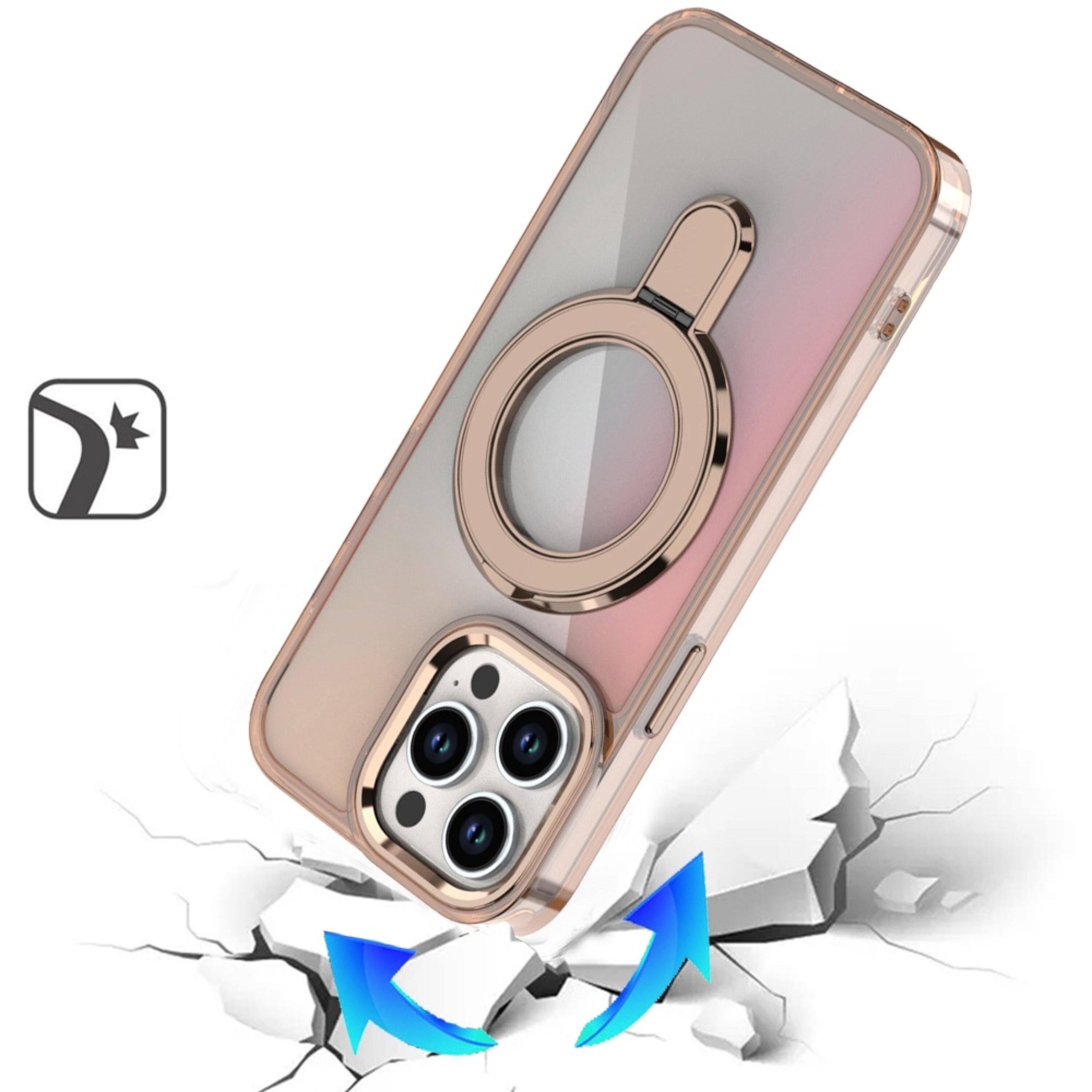 Left. Kitcheniva - Radiant Chrome Magnetic Stand Case For iPhone 14 Pro Max Desert Titanium - Desert Titanium.