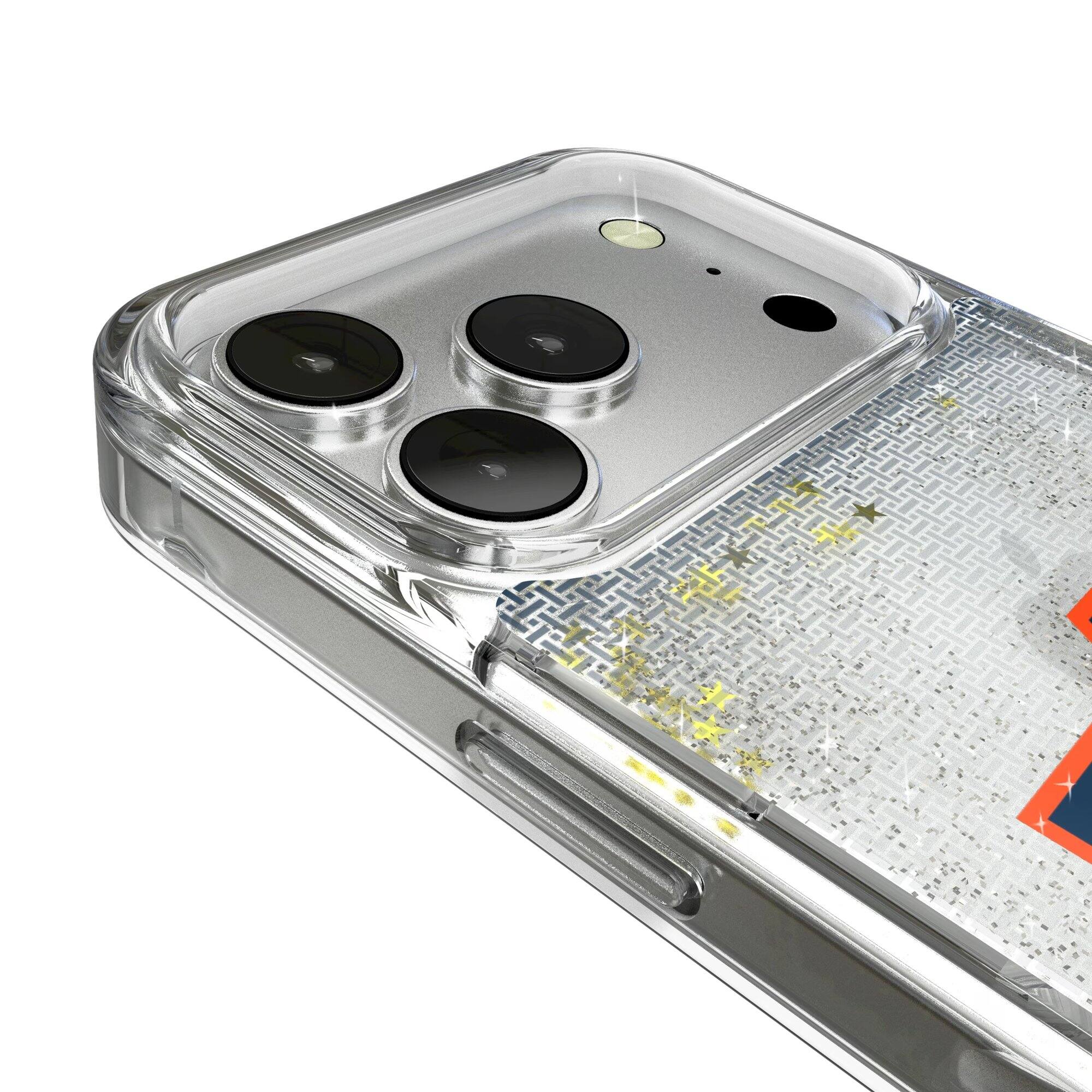 Alt View 2. Keyscaper - Auburn Tigers Linen Logo iPhone Glitter Case - 14 Pro Max - Multicolor.