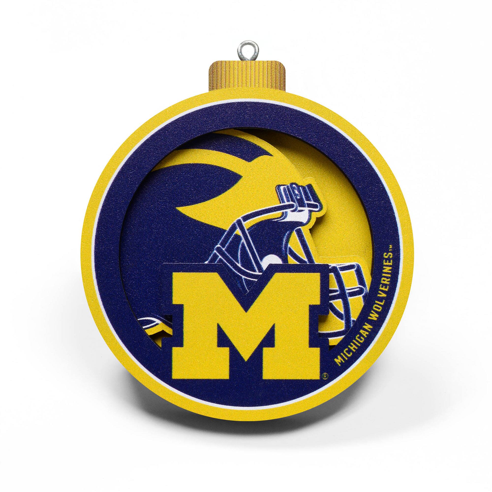 YouTheFan - Michigan Wolverines 3D Logo Series Ornament - Multicolor
