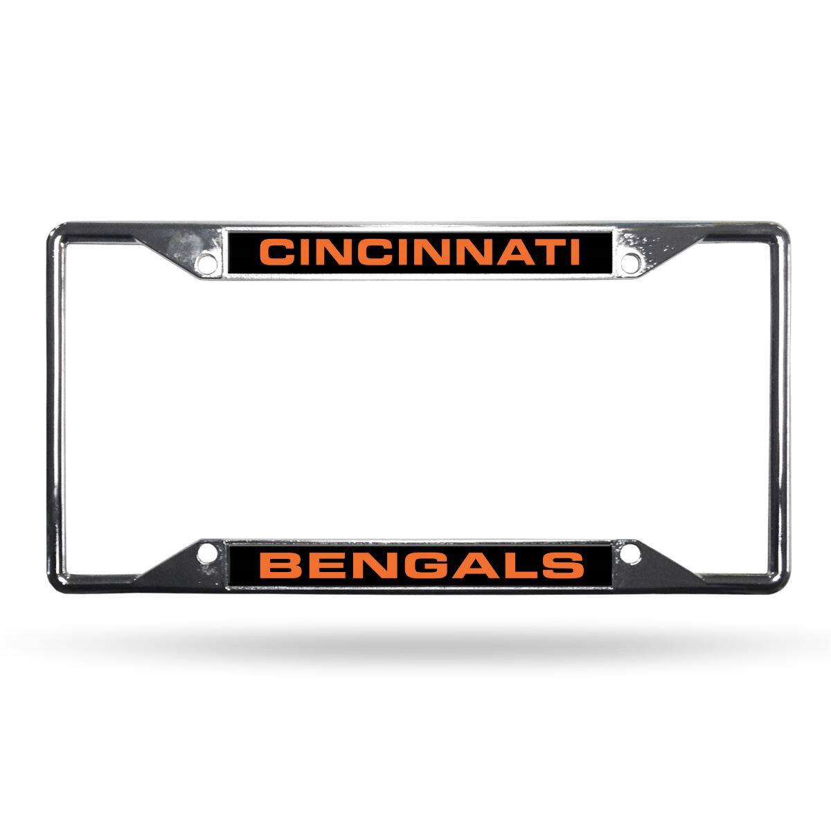 Cincinnati Bengals All Corner EZ View Chrome Metal Laser Cut License Plate Frame