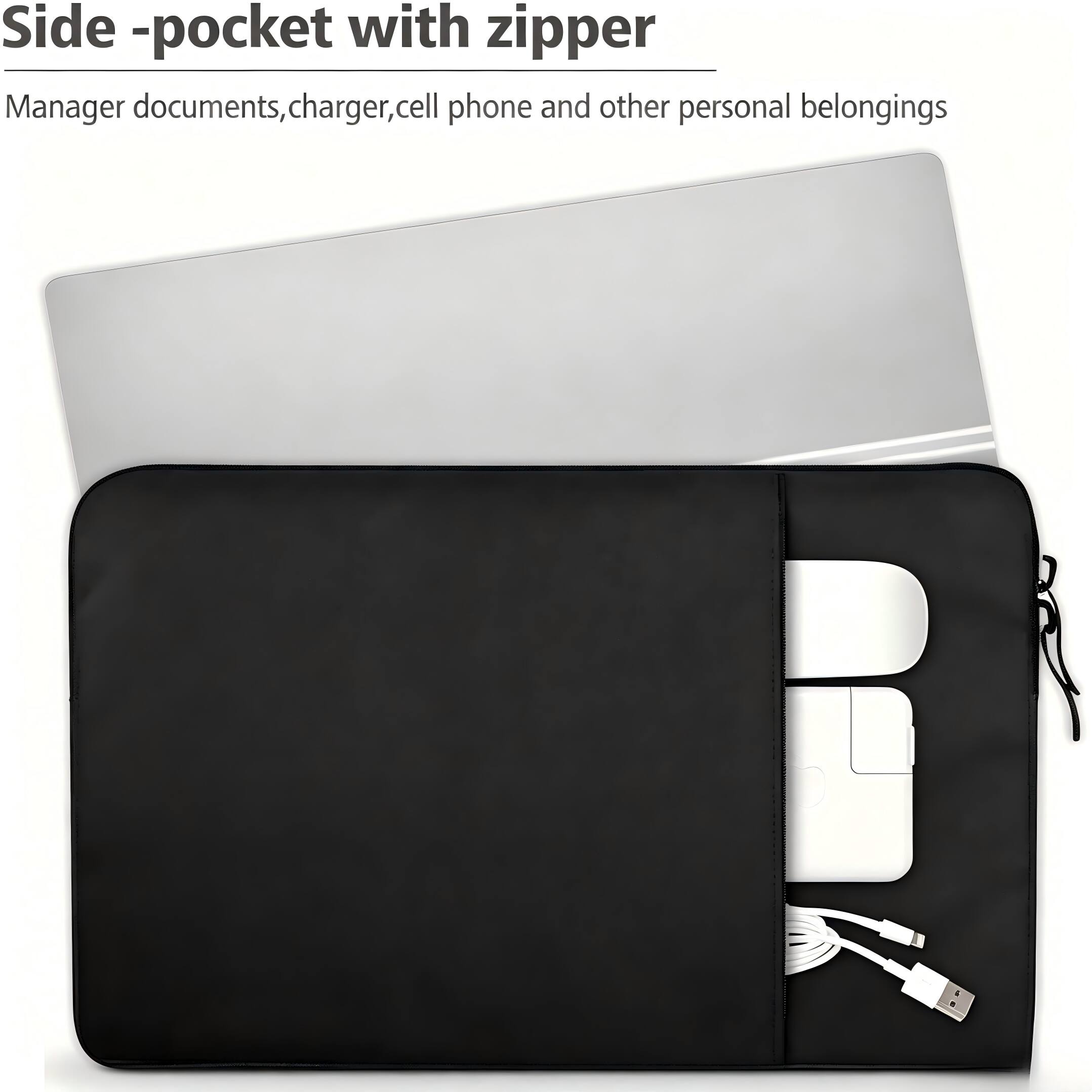 Side-pocket with zipper  
Manager documents, charger, cell phone and other personal belongings
