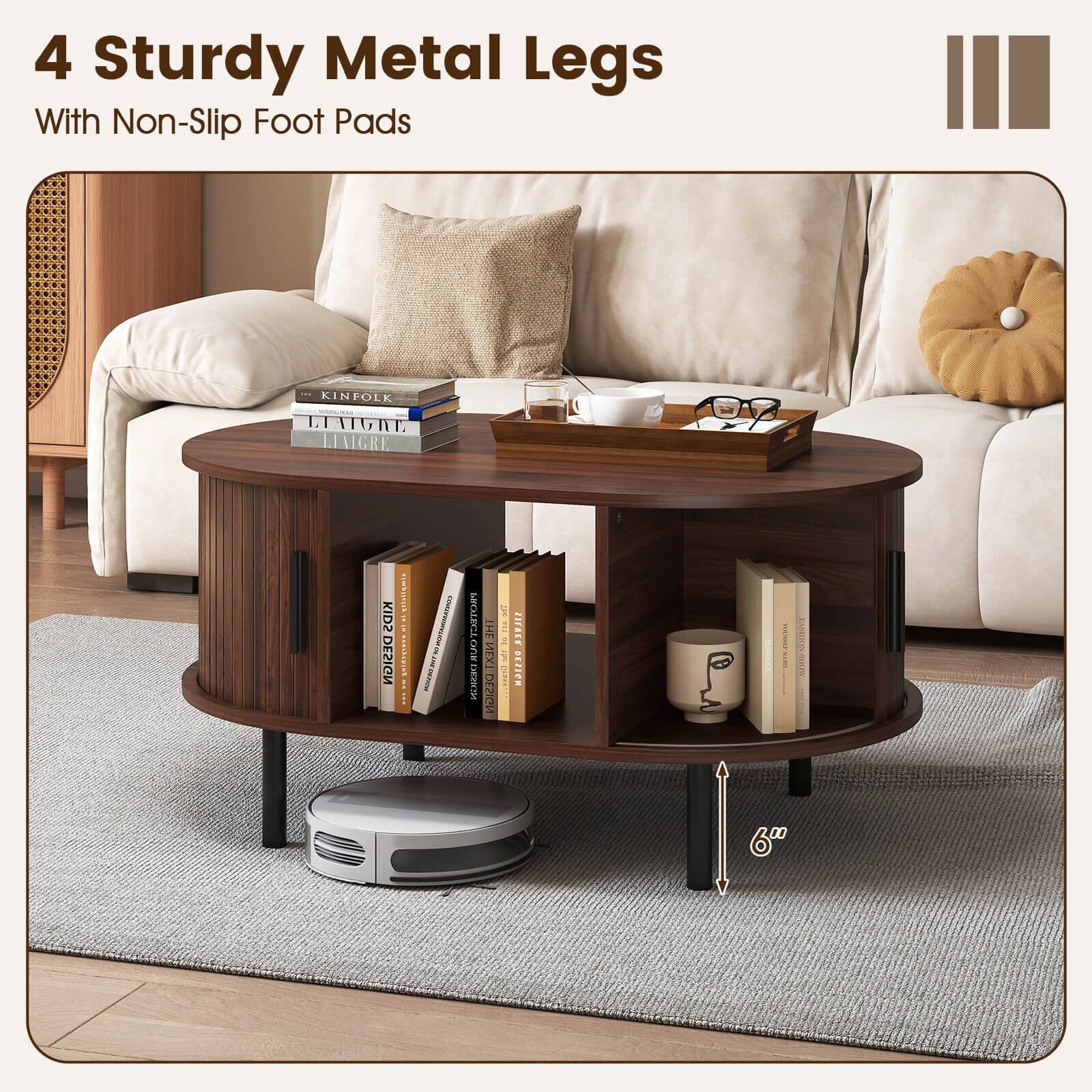 4 Sturdy Metal Legs With Non-Slip Foot Pads