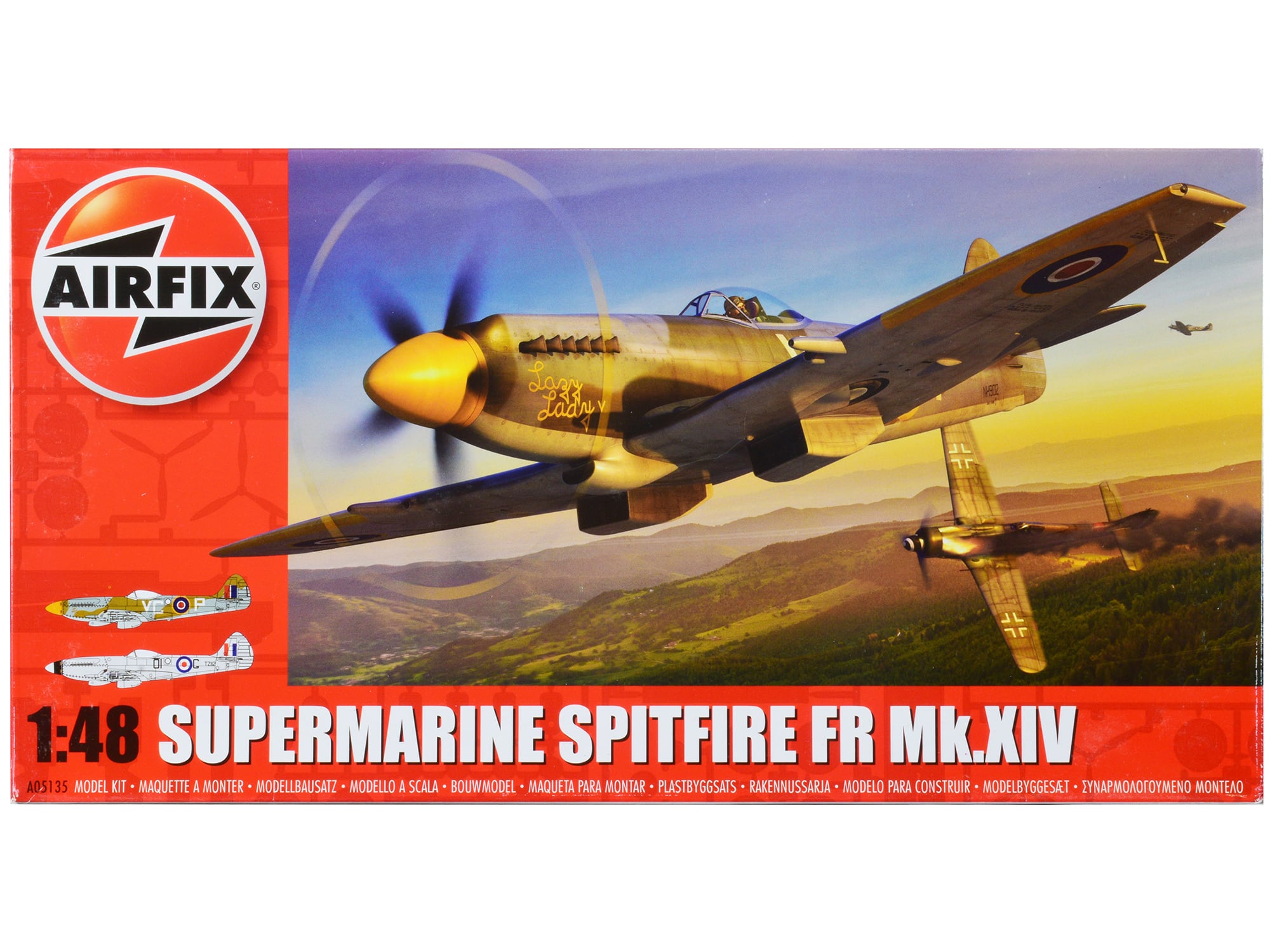 Level 2 Model Kit Supermarine Spitfire FR Mk.XIV Fighter Aircraft with 2 Scheme Options 1/48 Plastic Model Kit by Airfix price history on PriceWatchPro