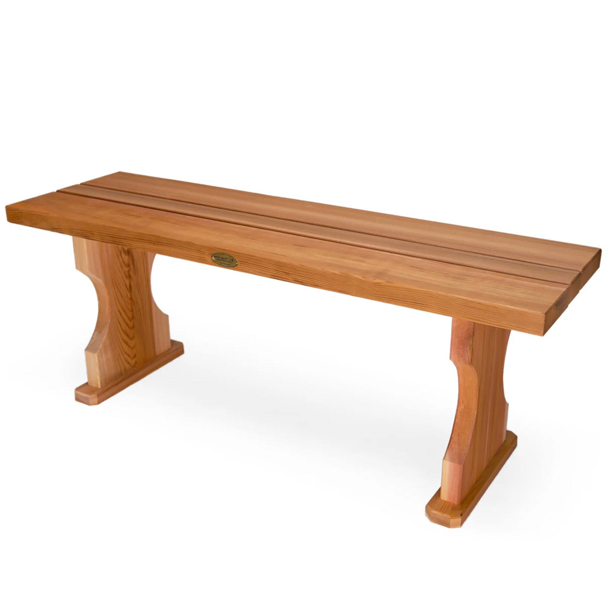 Front. All Things Cedar - All Things Cedar 45” Deluxe Wood Backless Bench, Indoor Outdoor Seating, Natural - Natural.