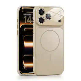 UUCOVER - Magnetic Case for Apple iPhone 17 Pro Max with Full Camera Lens Protector Cover, Compatible with MagSafe, Matte Cover - Gold