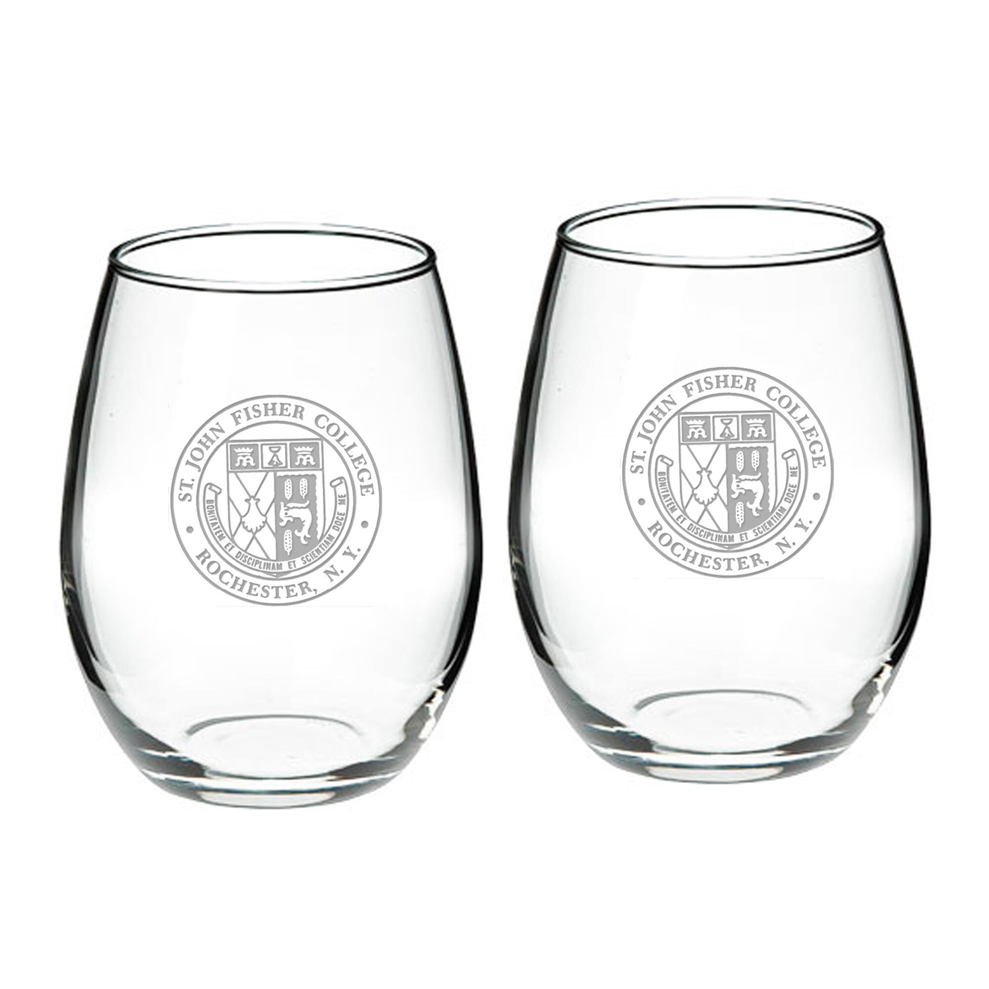 Jardine - St John Fisher Cardinals 21oz. 2-Piece Stemless Wine Glass Set - Multicolor