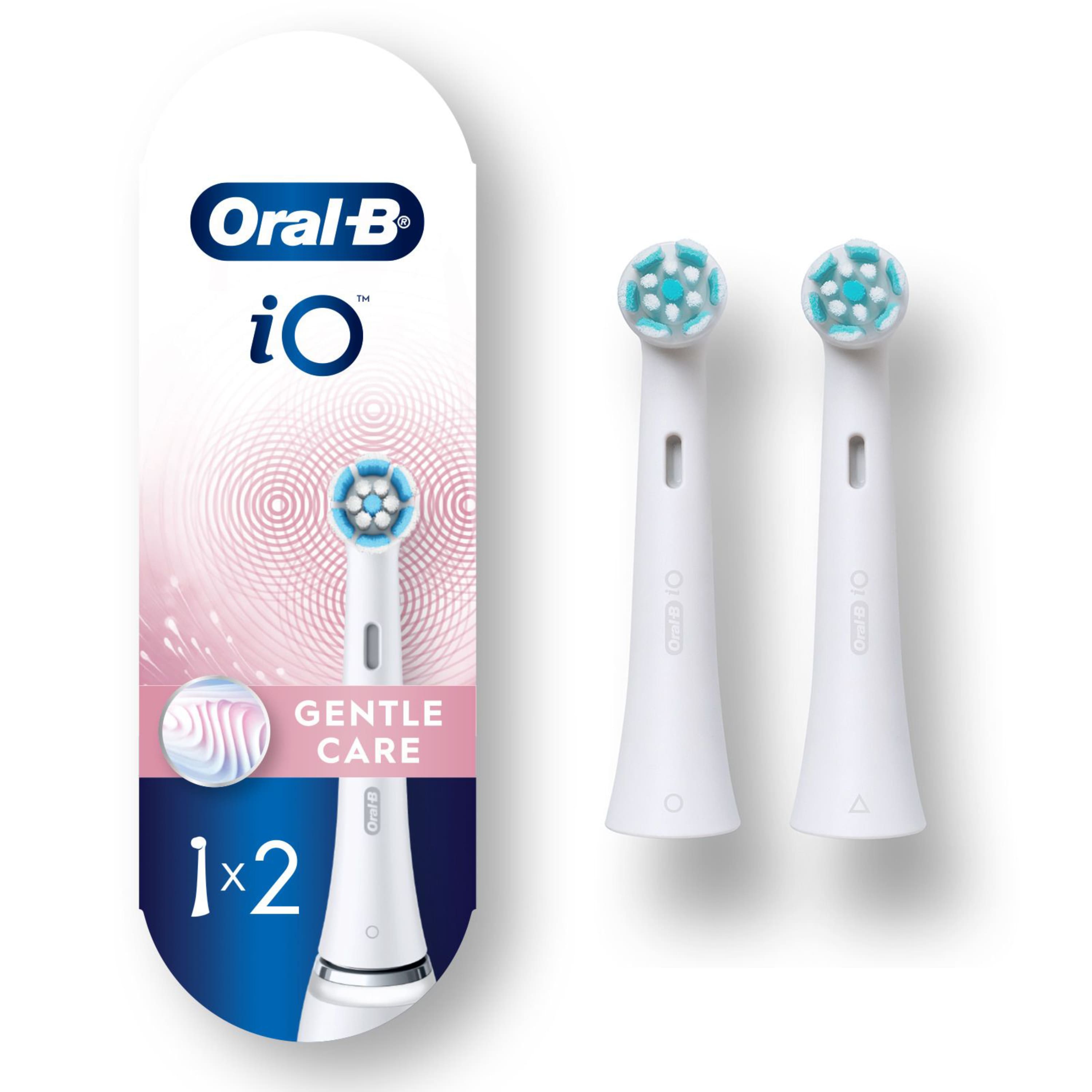 iO Series Gentle Care Replacement Brush Head for Oral-B iO Series Electric Toothbrushes (2-Count) - White