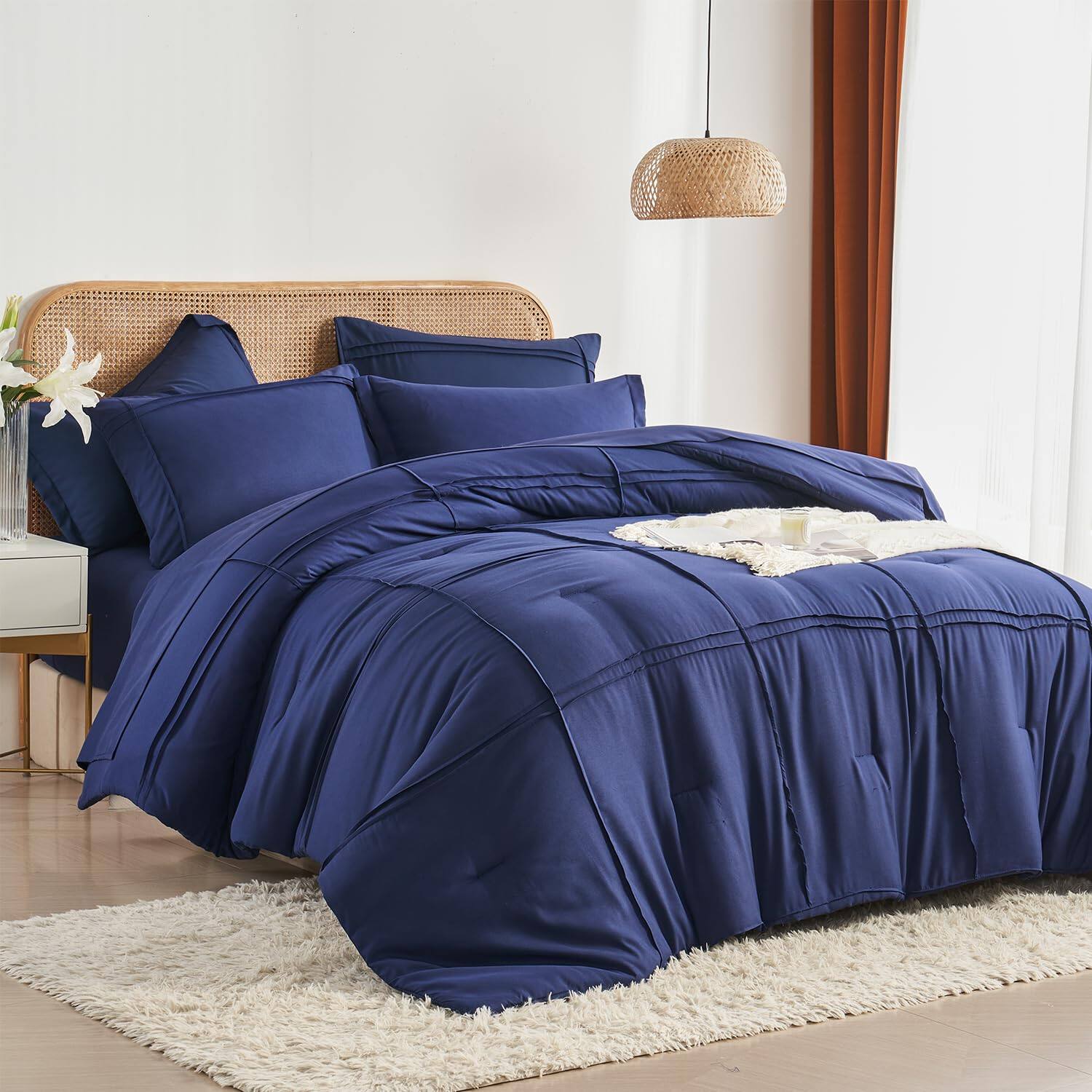 REDS Spade - Comforter Set Size 5 Piece Bed In A Bag Grid Pinch Pleat ...