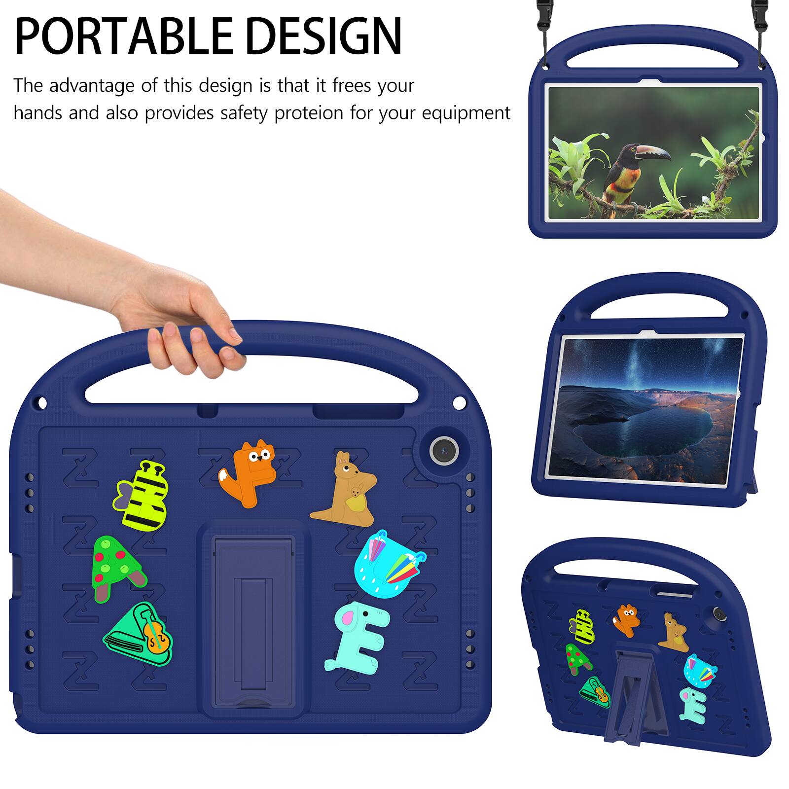 PORTABLE DESIGN  
The advantage of this design is that it frees your hands and also provides safety protection for your equipment