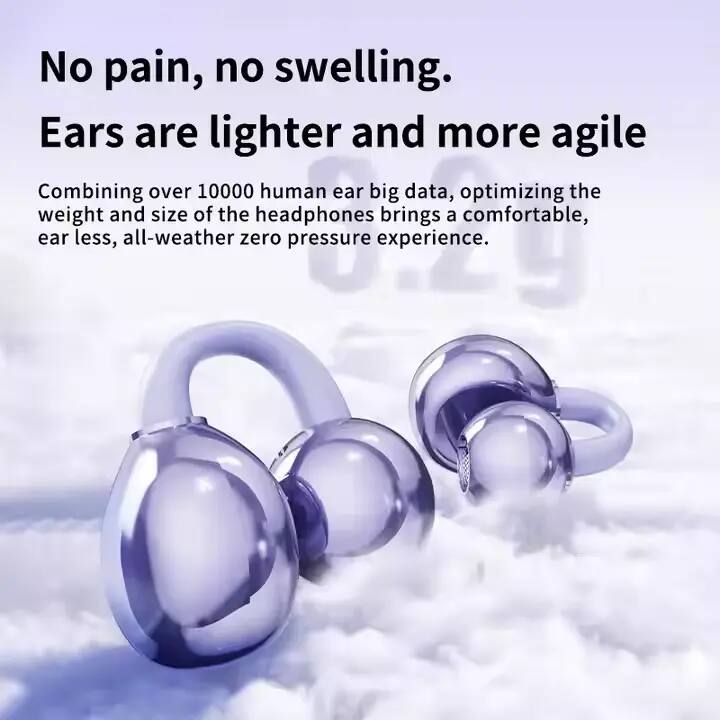 No pain, no swelling.  
Ears are lighter and more agile.  

Combining over 10,000 human ear big data, optimizing the weight and size of the headphones brings a comfortable, earless, all-weather zero pressure experience.