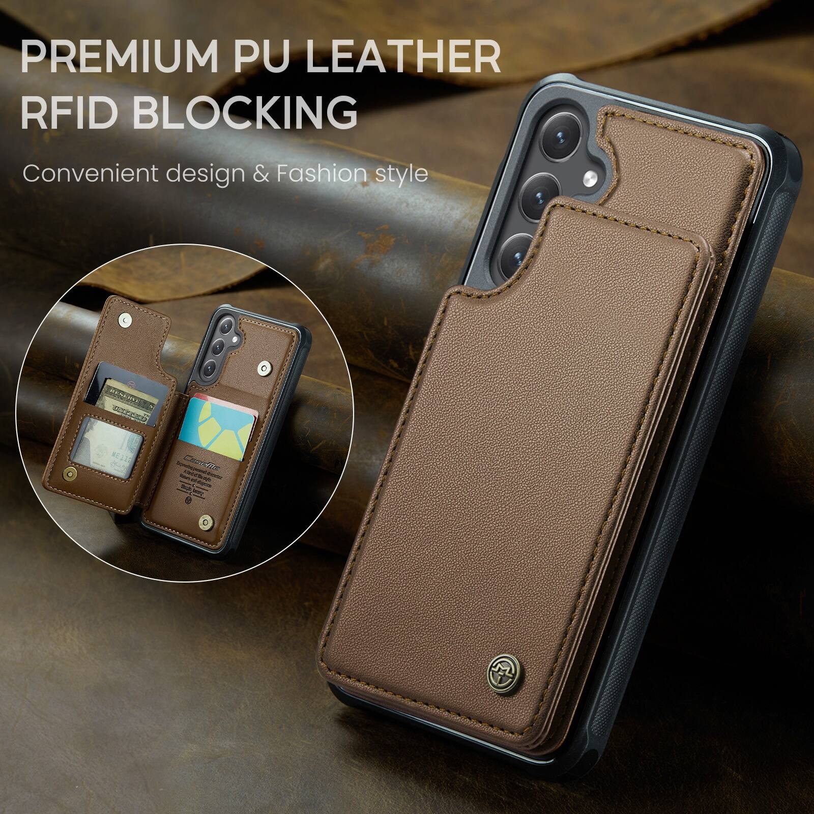 PREMIUM PU LEATHER RFID BLOCKING  
Convenient design & Fashion style