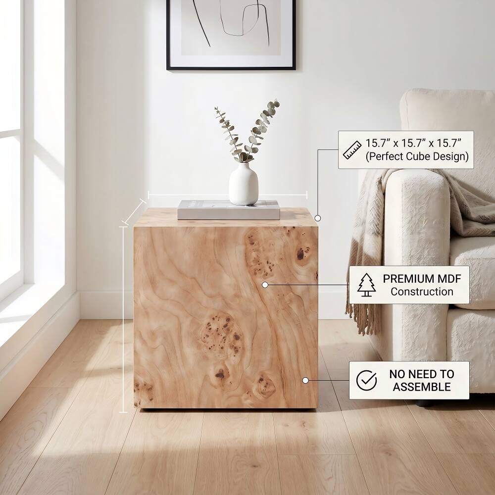 15.7" X 15.7" X 15.7" (Perfect Cube Design)  
PREMIUM MDF Construction  
NO NEED TO ASSEMBLE