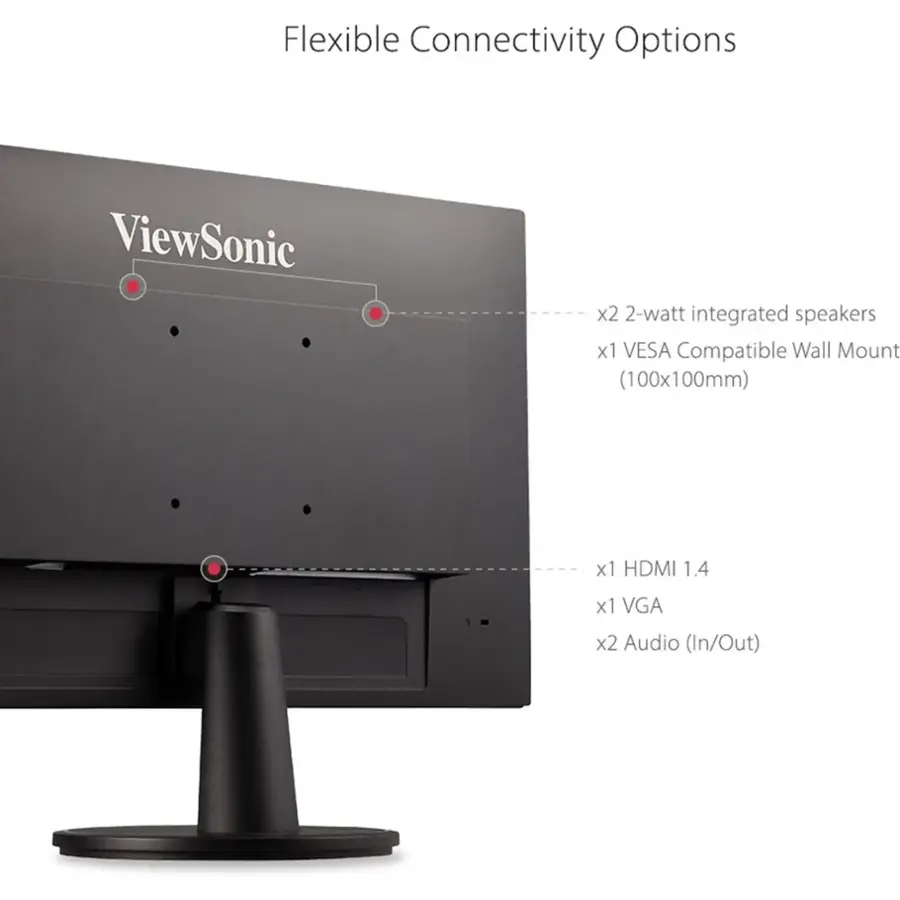 Alt View 21. ViewSonic - VA2447-MH 24" LCD FHD Adaptive Syn Monitor (HDMI, VGA) - Black.