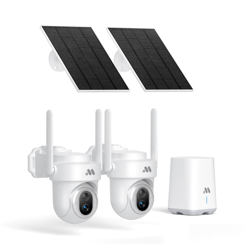 Musthome - 360° 4K/8MP Ultra HD Solar-Powered Smart Security Camera - White