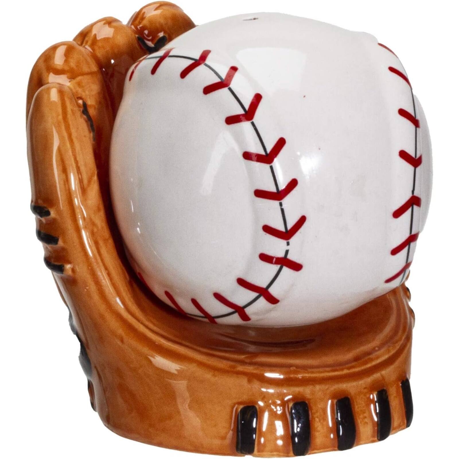 Alt View 1. Pacific Trading - Baseball Caught in a Mitt You're Out Ceramic Salt and Pepper Shakers Set - Multicolor.