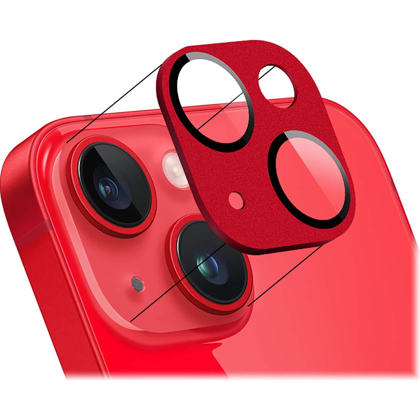 Alt View 11. SaharaCase - ZeroDamage Camera Lens Protector for Apple iPhone 14 and iPhone 14 Plus (2-Pack) - Red.