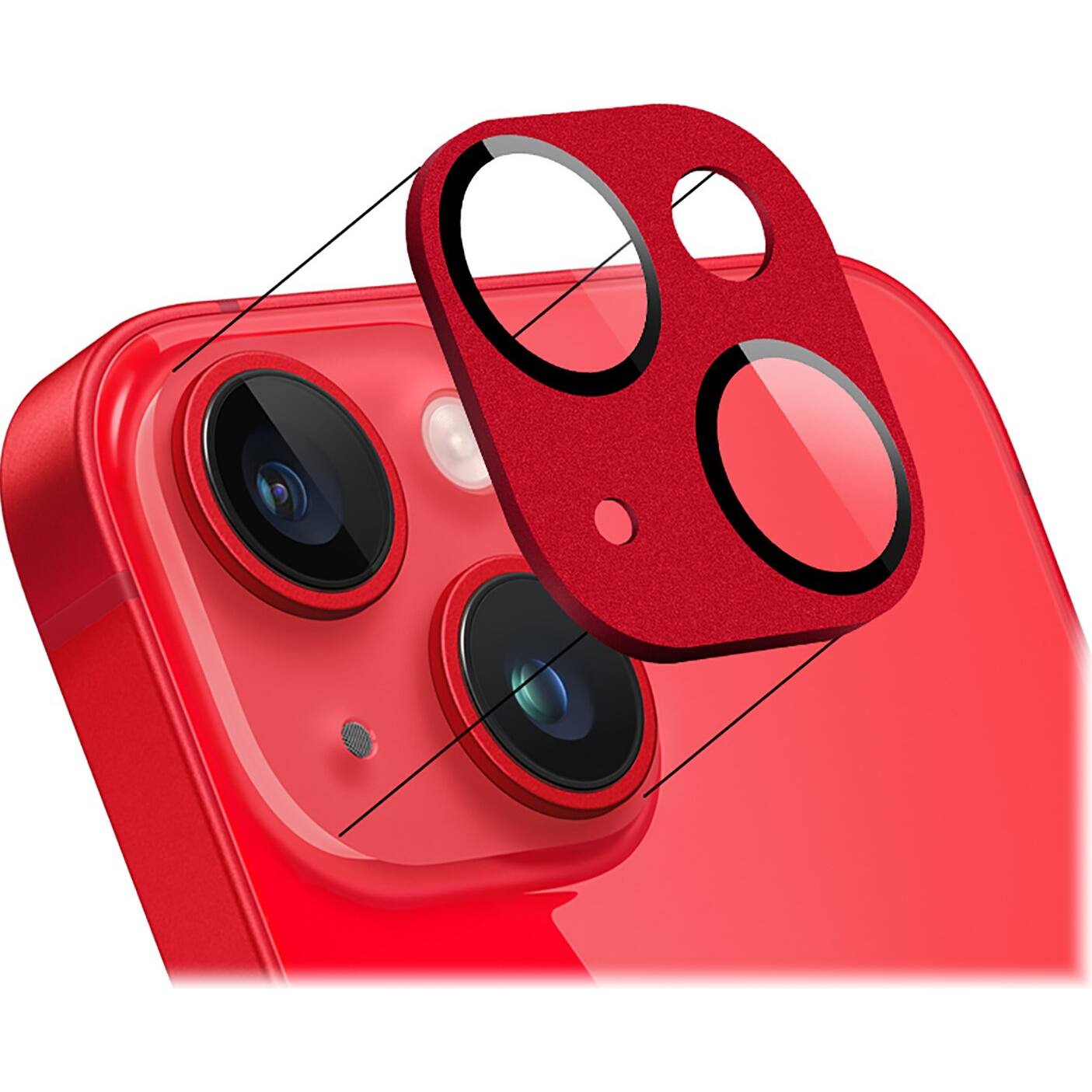 Alt View 11. SaharaCase - ZeroDamage Camera Lens Protector for Apple iPhone 14 and iPhone 14 Plus (2-Pack) - Red.