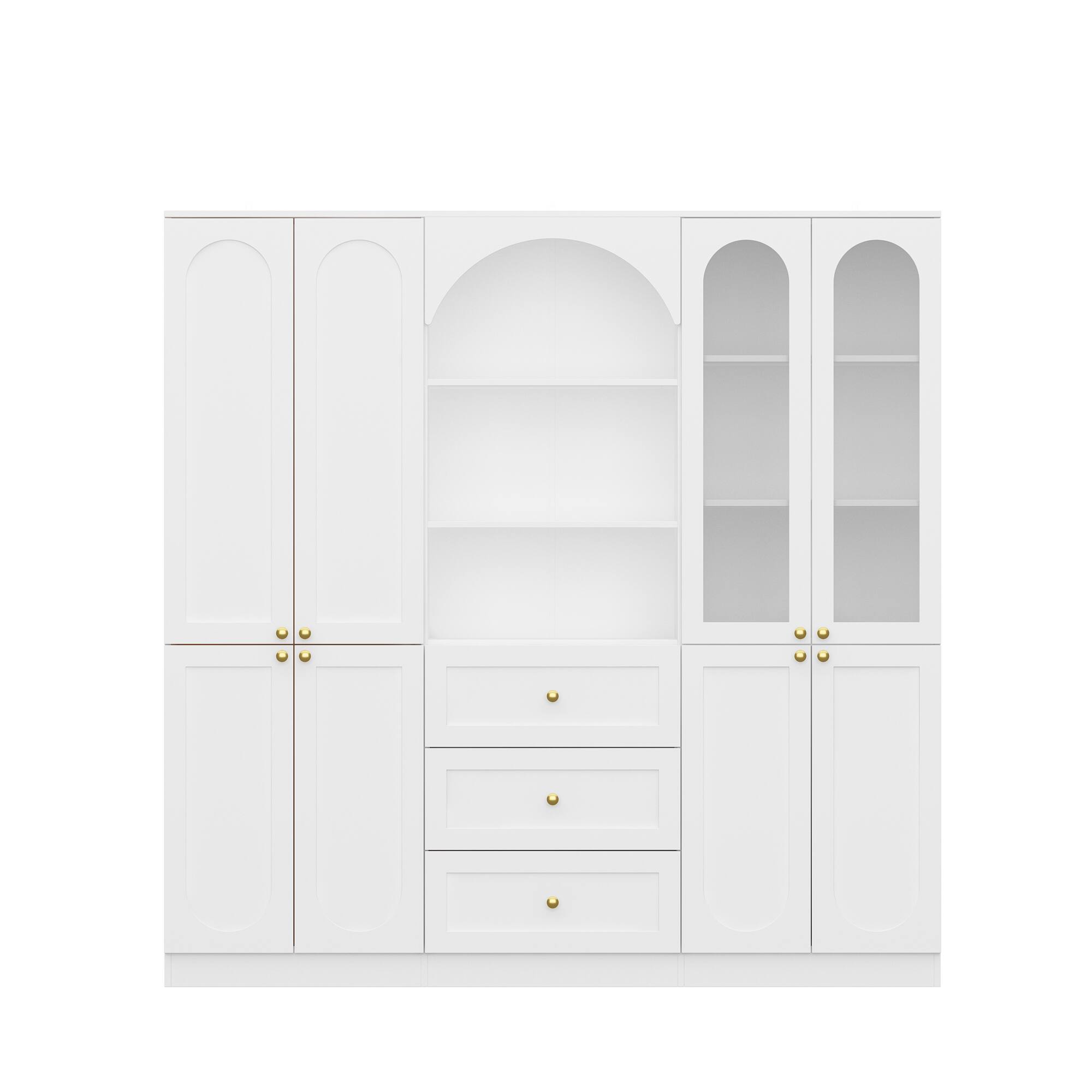 Front. FUFU&GAGA - FUFU&GAGA Multi - Functional Storage & Display Cabinet: Quiet Slides, Versatile Organizing - White.