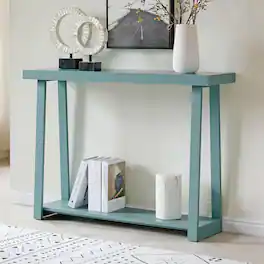 Kings Brand Furniture - Emma Narrow Console Table with Lower Shelf - Turquoise/Aqua 441