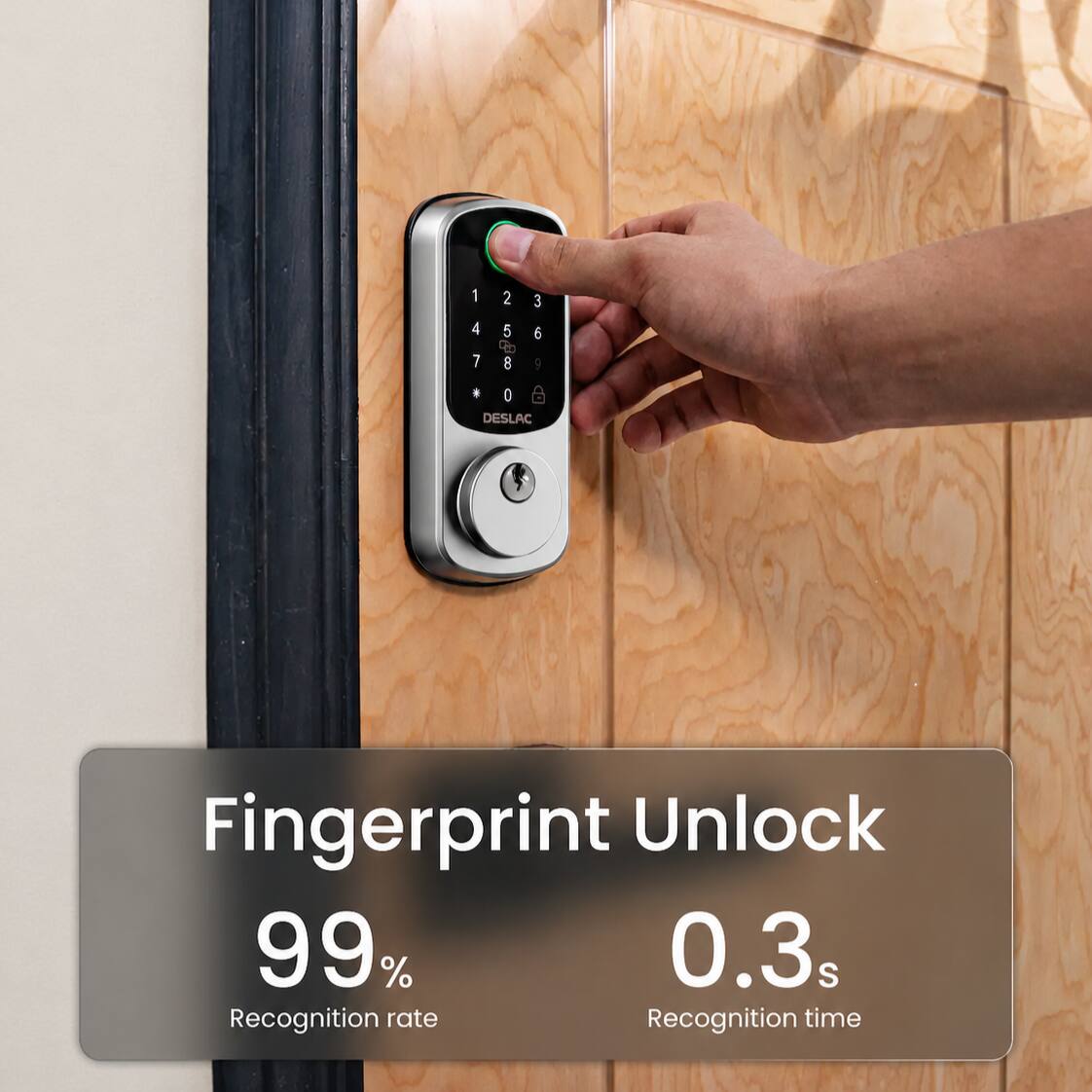 DESLAC Fingerprint Unlock 99% Recognition rate 0.3s Recognition time
