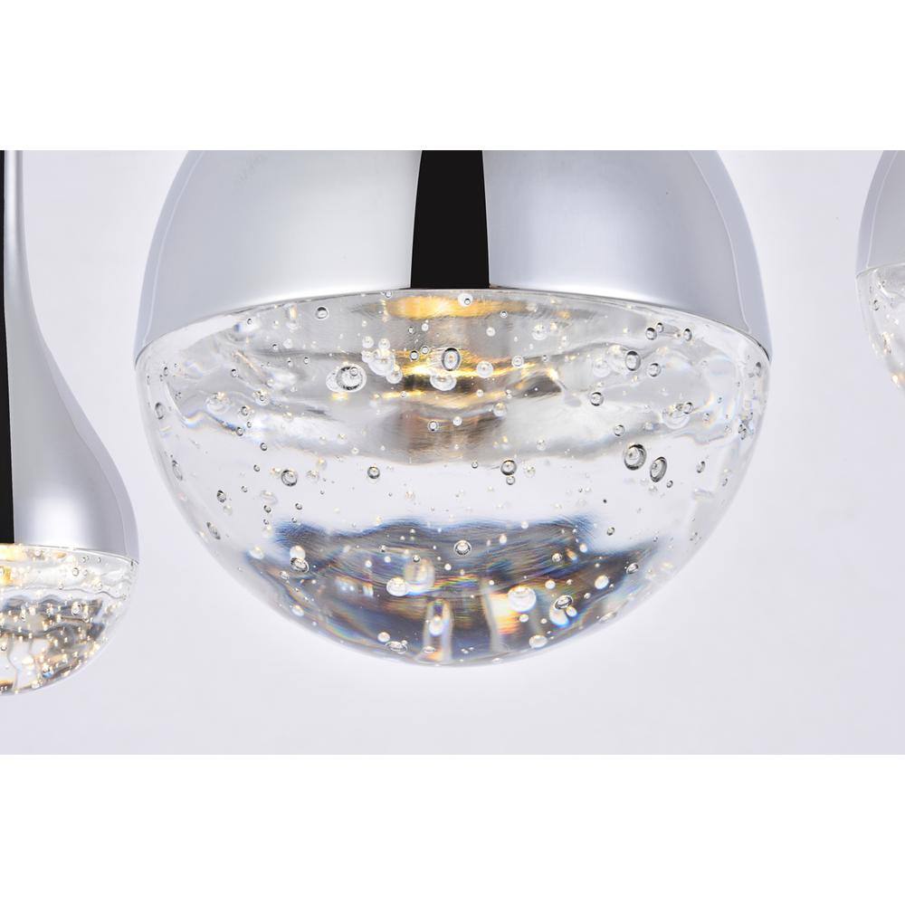 Alt View 2. Elegant Lighting - Amherst Collection LED 3-light chandelier 24in x 4in x 9in chrome finish - Chrome.