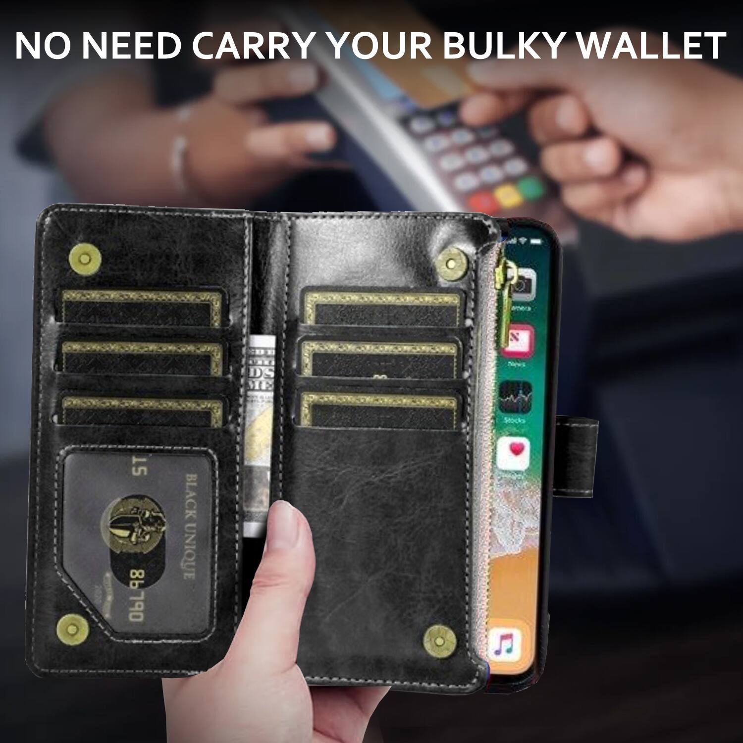 NO NEED CARRY YOUR BULKY WALLET

DS ME 15 86790 BLACK UNIQUE